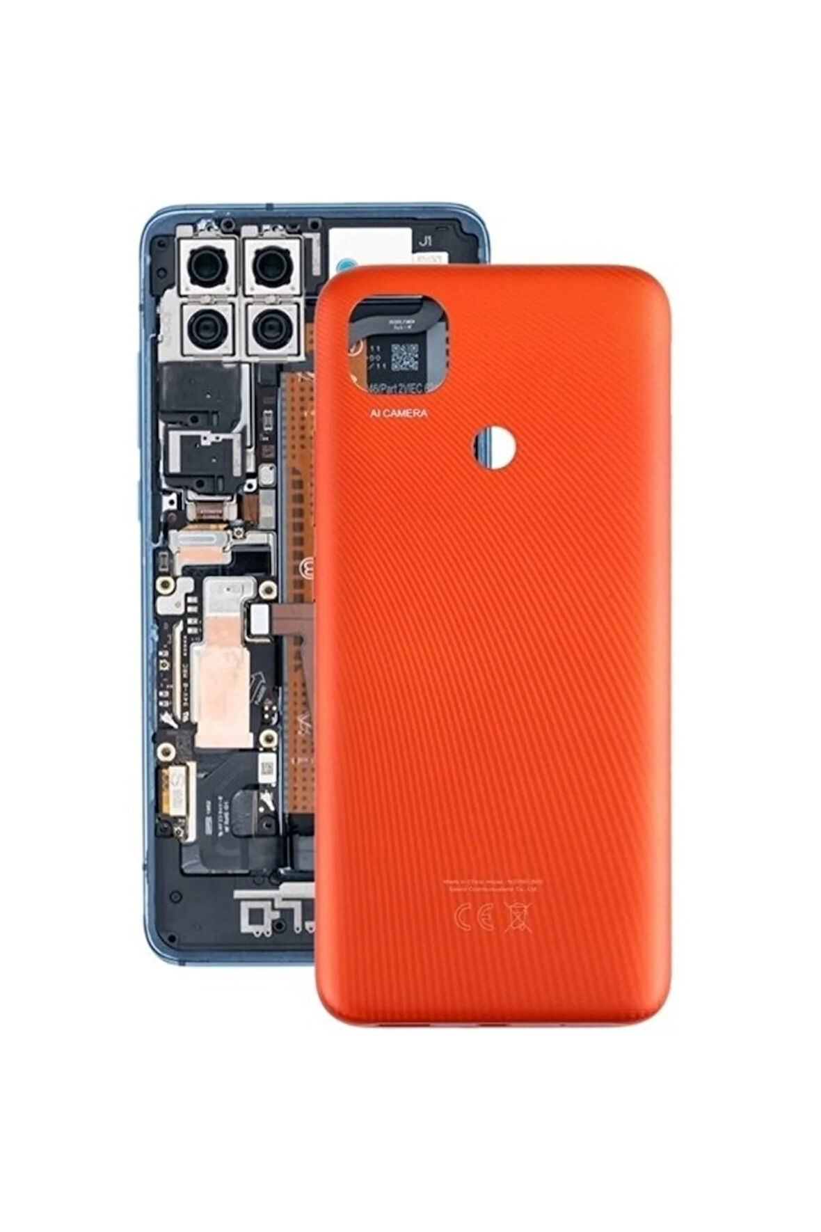 Xiaomi Red Mi 9c Uyumlu  Arka Kapak Kasa Turuncu