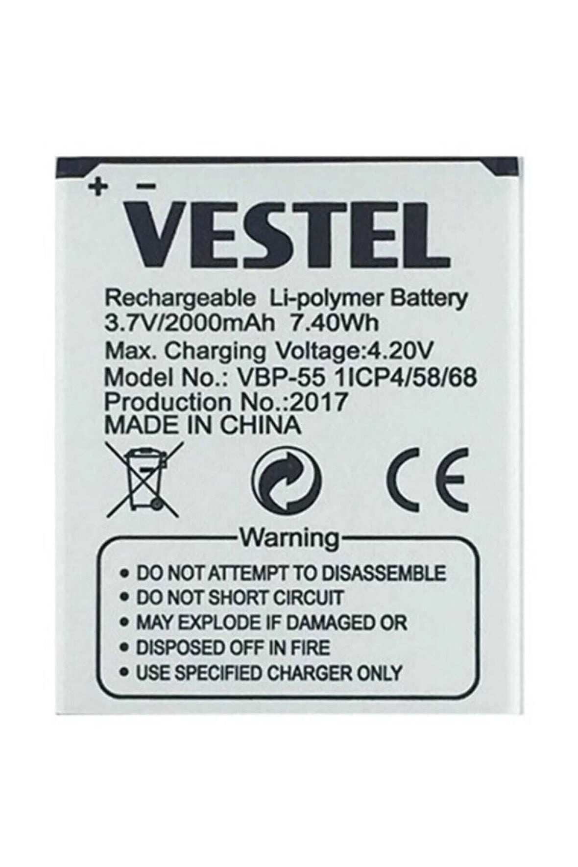 Vestel 5.5x - 5.5v Uyumlu Batarya Pil