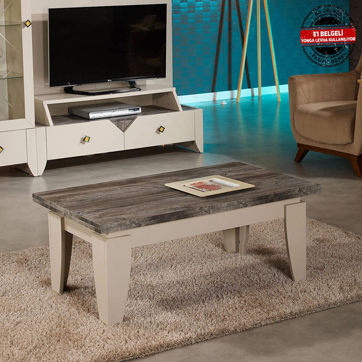 Pasific Home Lusso Orta Sehpa, Beyaz Çam
