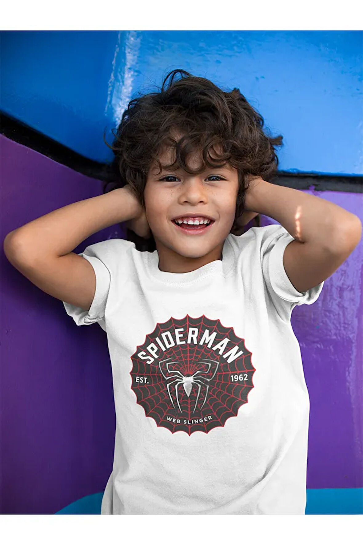 Spider-Man Baskılı Unisex Örümcek Adam Film Çocuk Tişört (1-12 YAŞ)