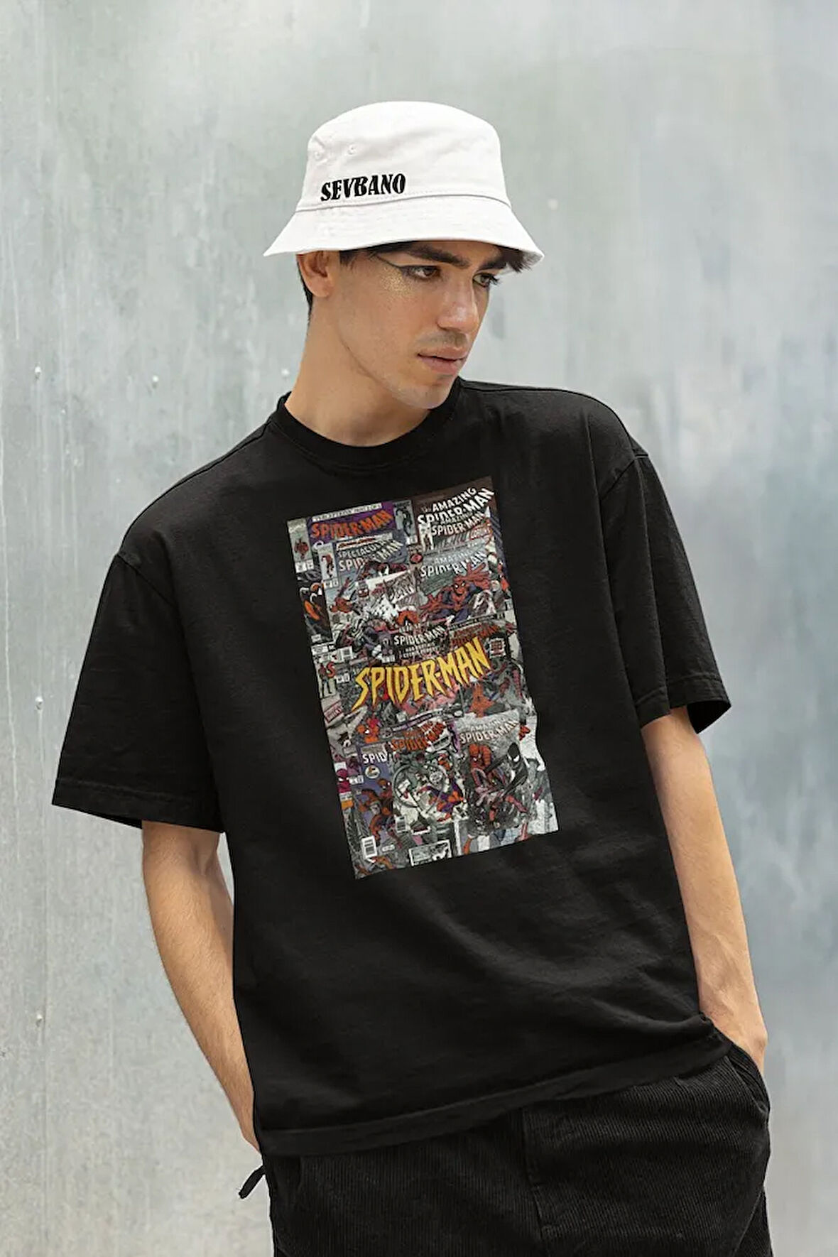 Spider-Man Film Arşivi Baskılı Unisex Oversize Marvel Tişört