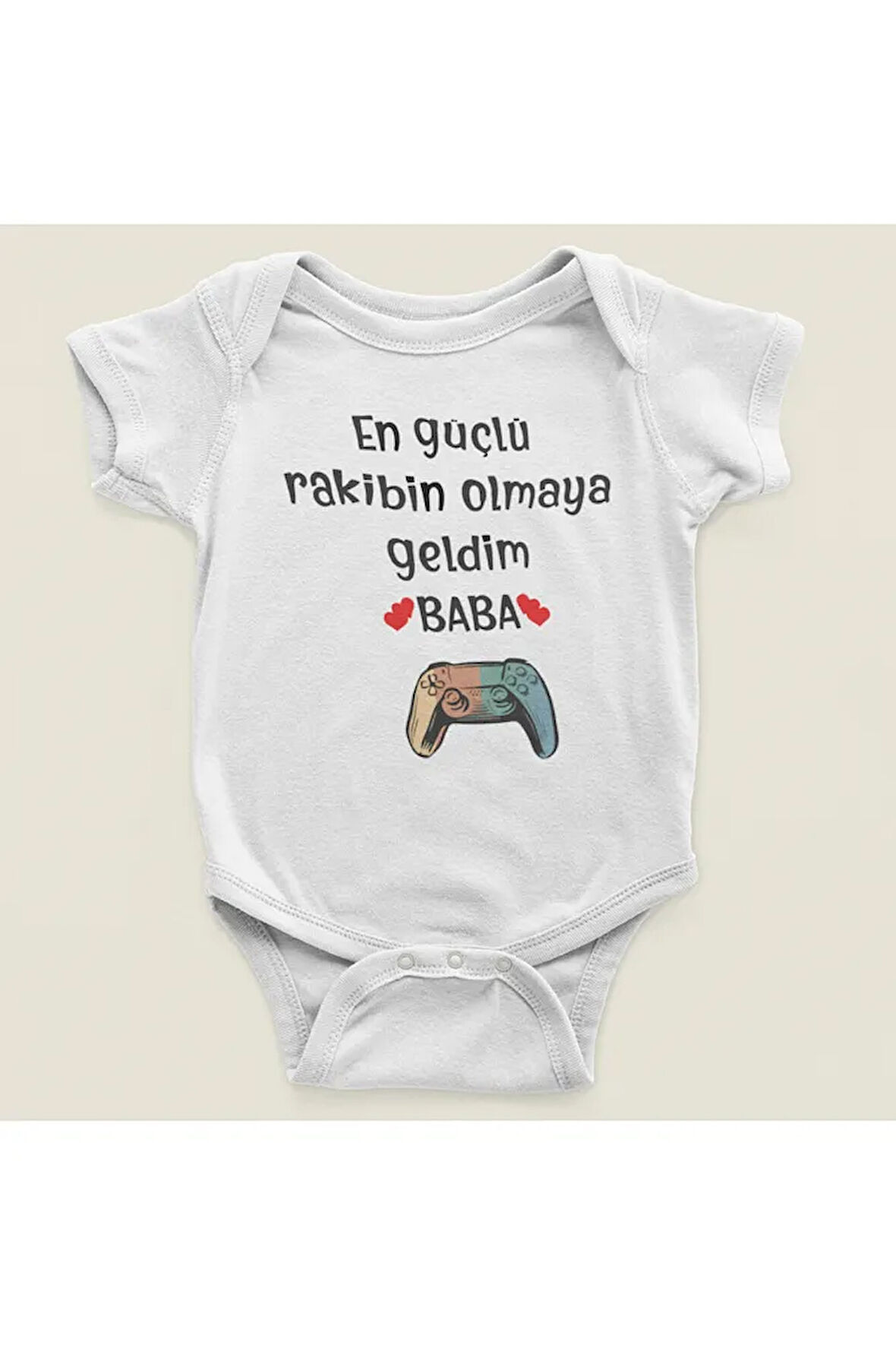 En Güçlü Rakibin Olmaya Geldim Baba ! Yazılı Pamuklu Yumuşak Unisex Çıtçıtlı Body Zıbın