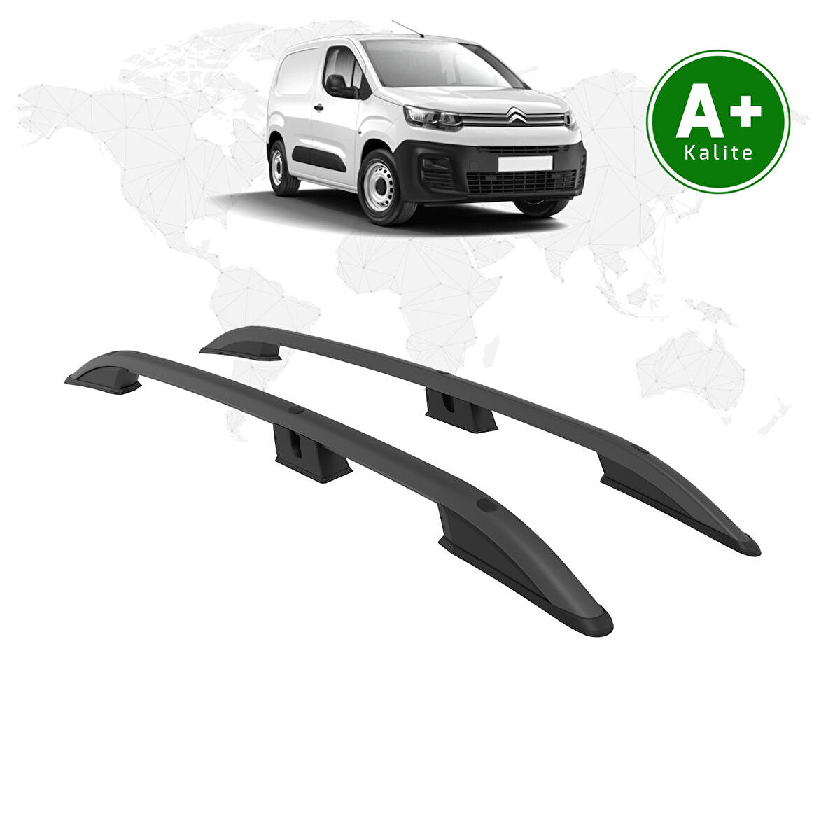 Citroen Berlingo Panelvan Tavan Çıtası Uzun Şasi 2019 Model ve Sonrası Siyah