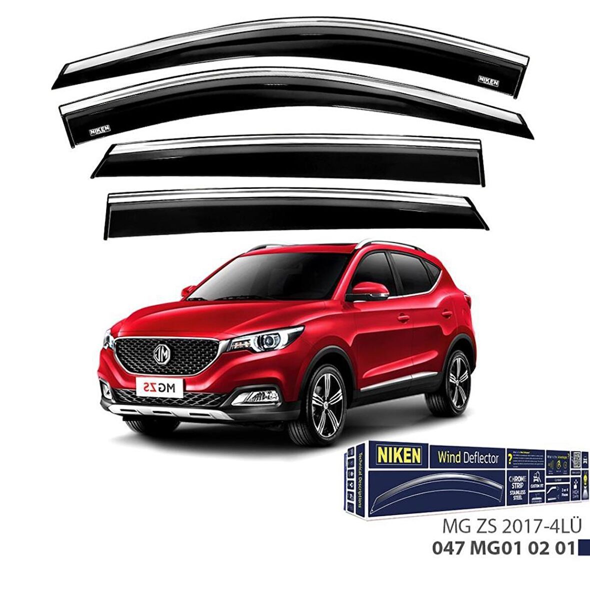 MG Zs Niken Kromlu Cam Rüzgarlığı 4lü Set 2017 ve Üstü