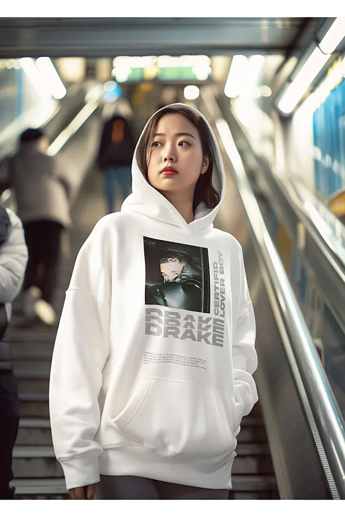 Drake Lover Boy Baskılı Unisex Oversize Rapper Hoodie