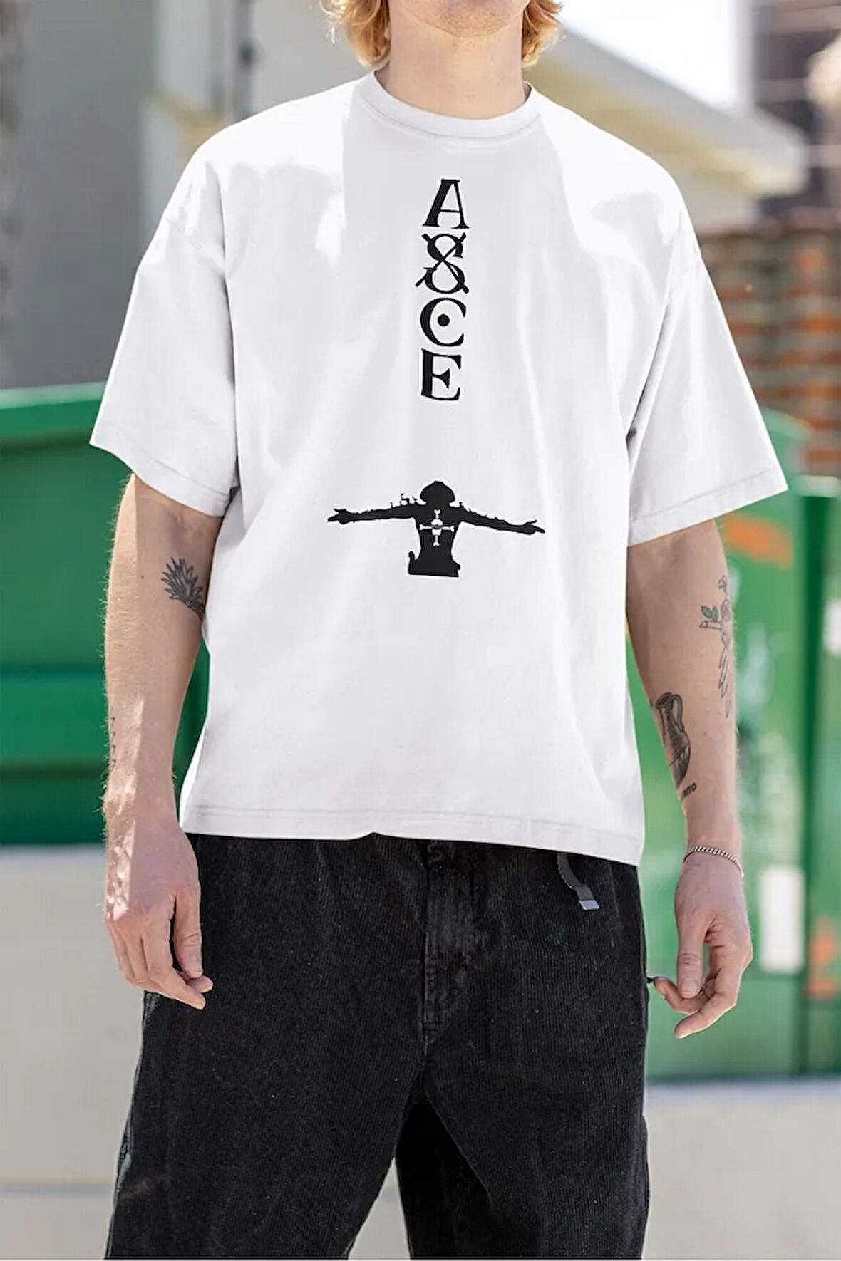 Asce Anime Baskılı Unisex Oversize Tişört