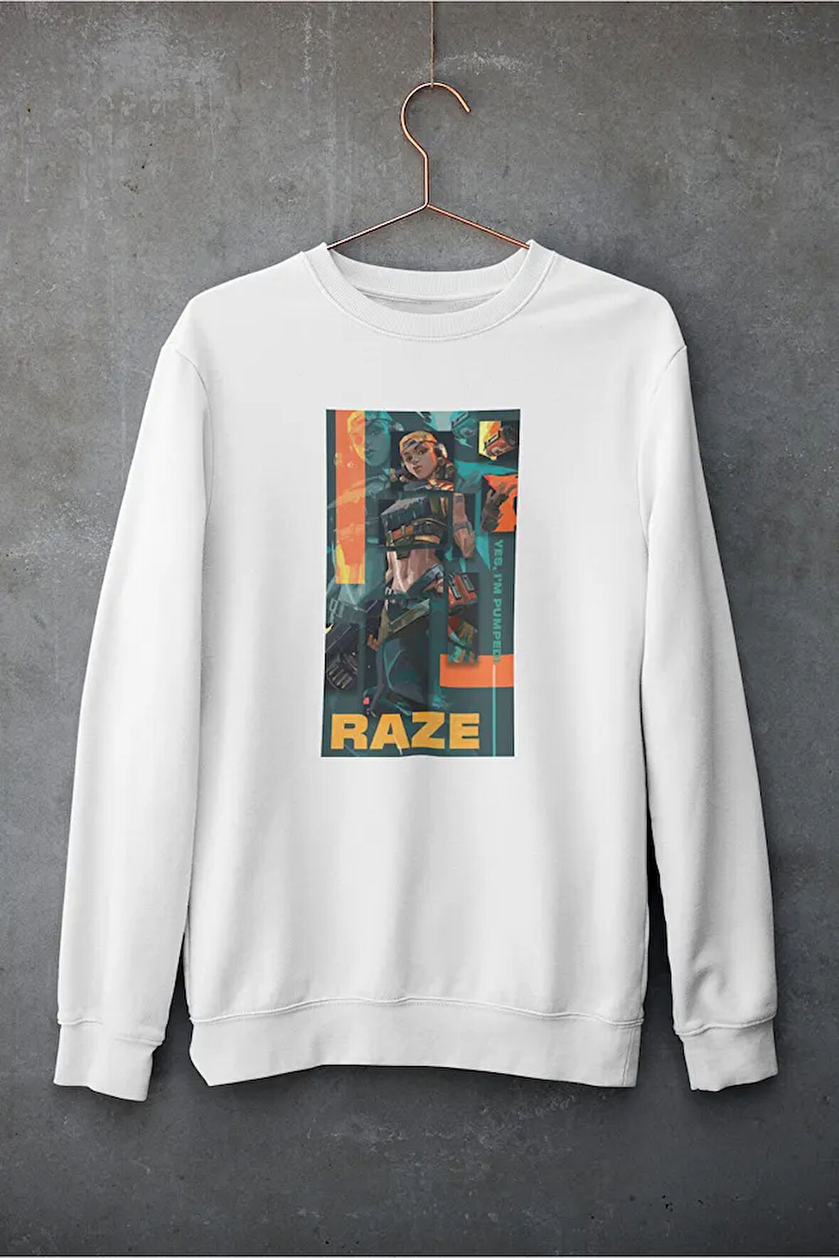 Raze Karakter Baskılı Unisex Oversize Vallorant Sweatshirt