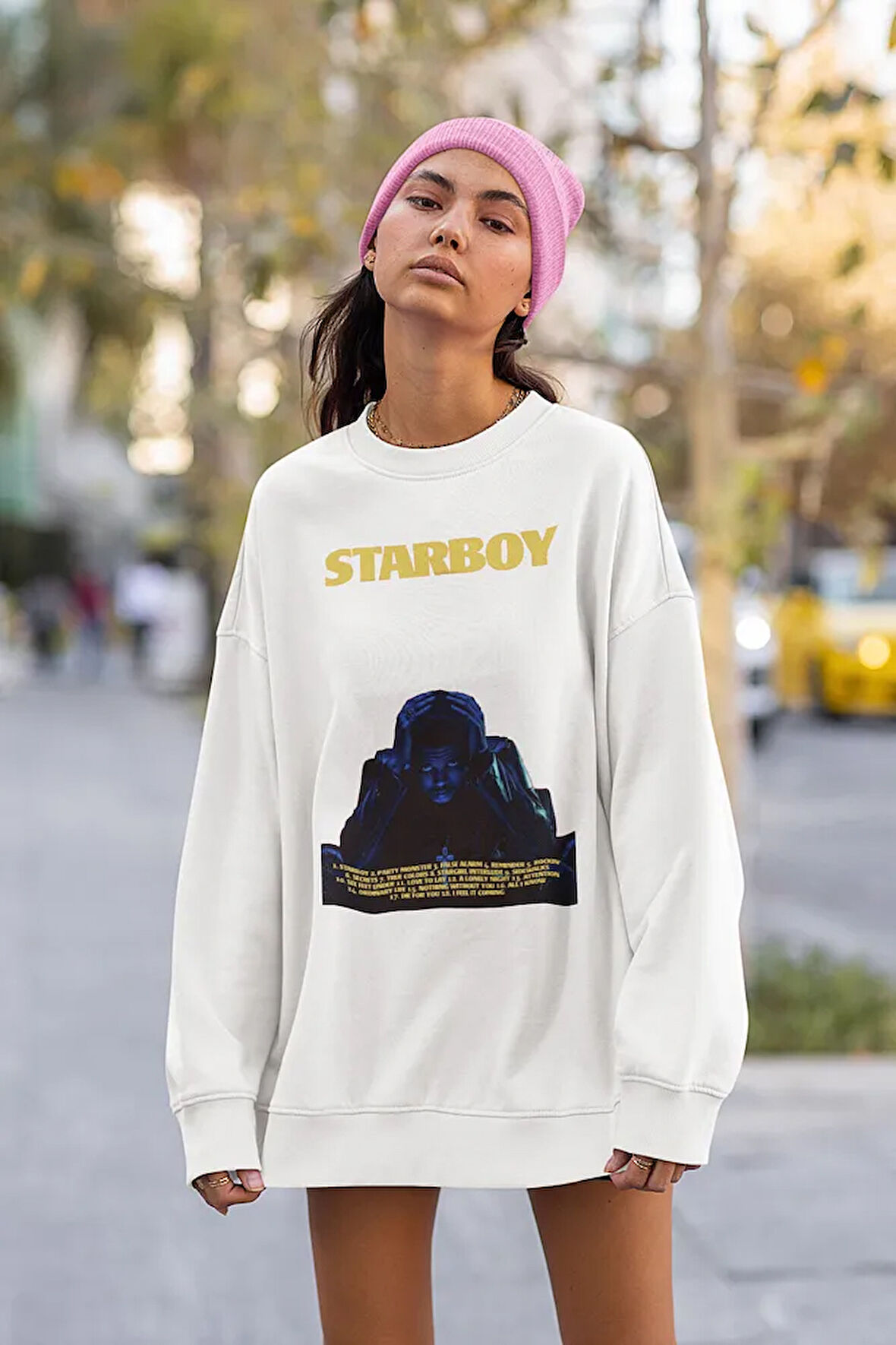 Starboy The Weeknd Baskılı Unisex Oversize Rapper Sweatshirt