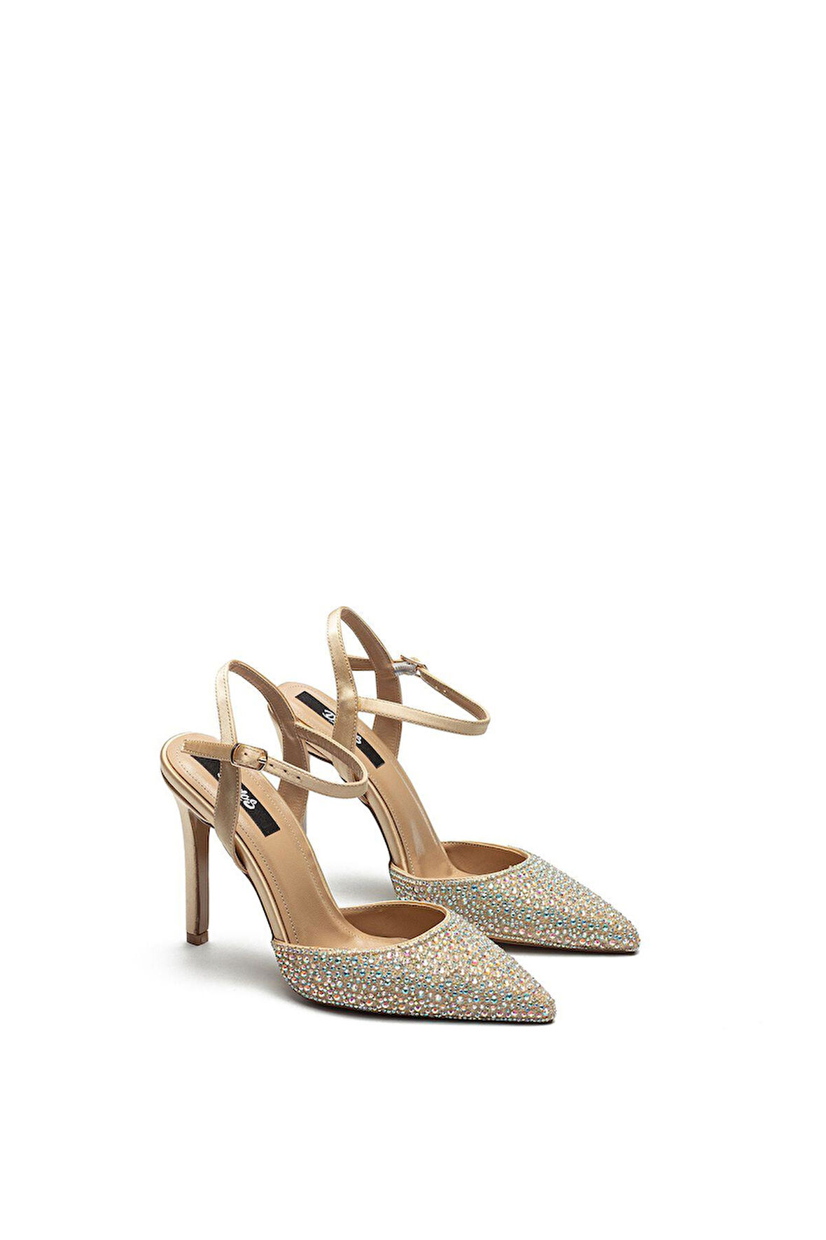 Yüksek Topuklu Taş İşlemeli Tokalı Abiye Saten Ayakkabı 330