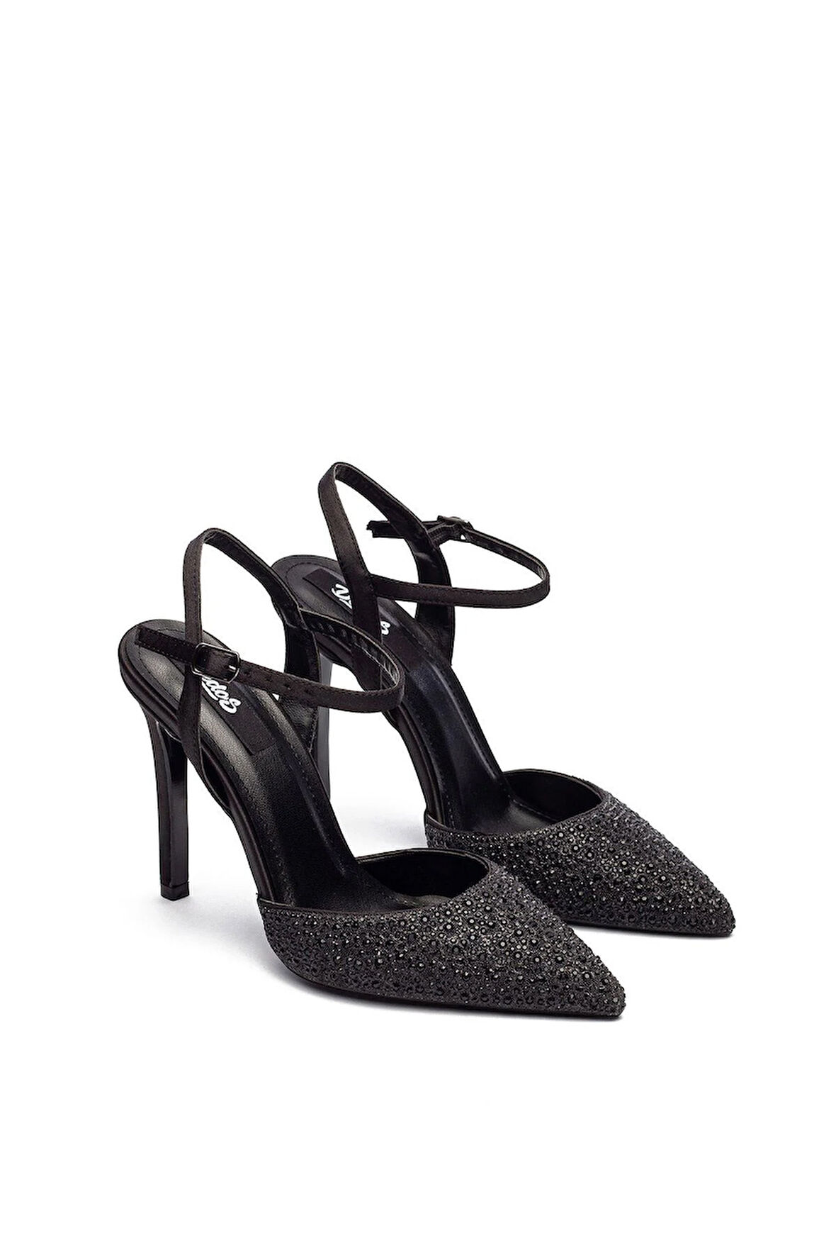 Yüksek Topuklu Taş İşlemeli Tokalı Abiye Saten Ayakkabı 330