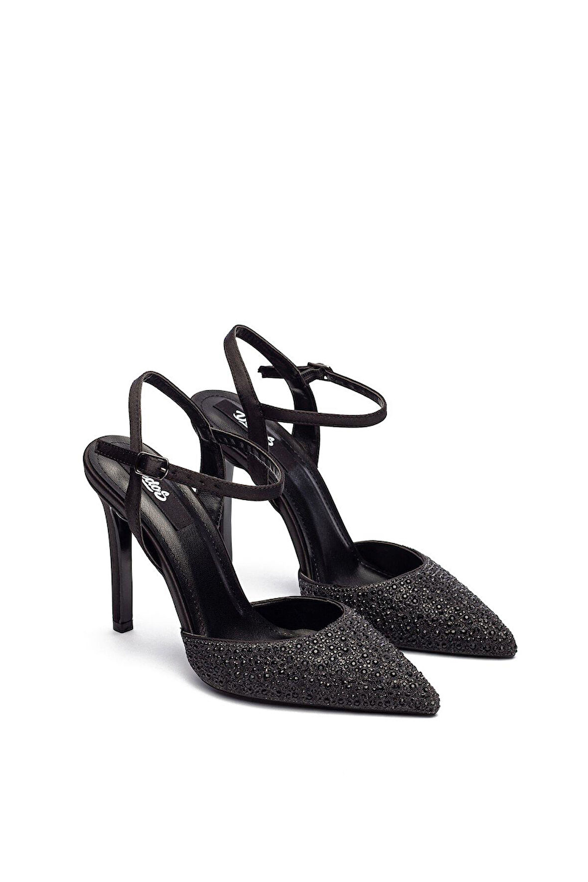 Yüksek Topuklu Taş İşlemeli Tokalı Abiye Saten Ayakkabı 330