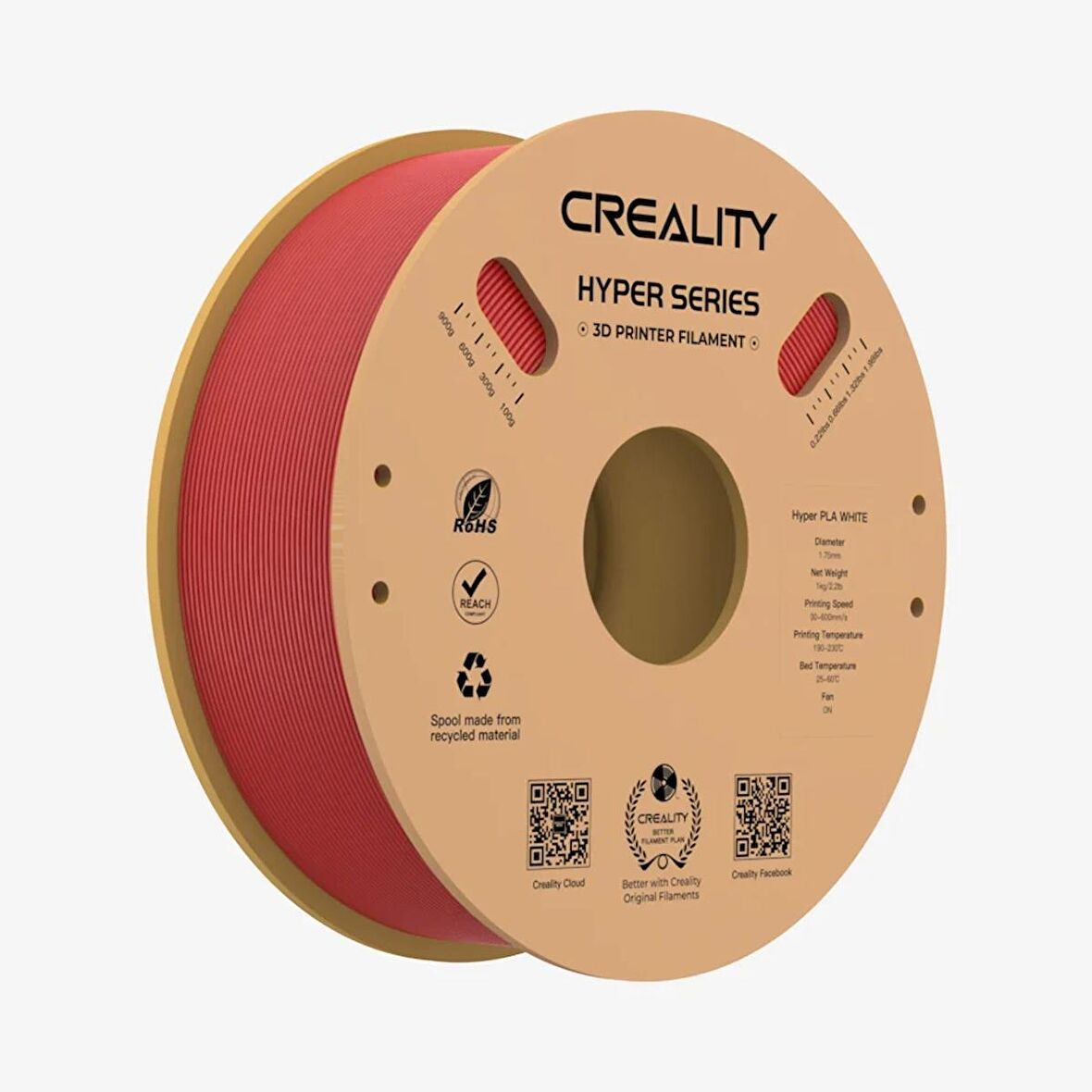 Creality Hyper PLA Kırmızı 1.75 Mm 3D Yazıcı Filament 1kg