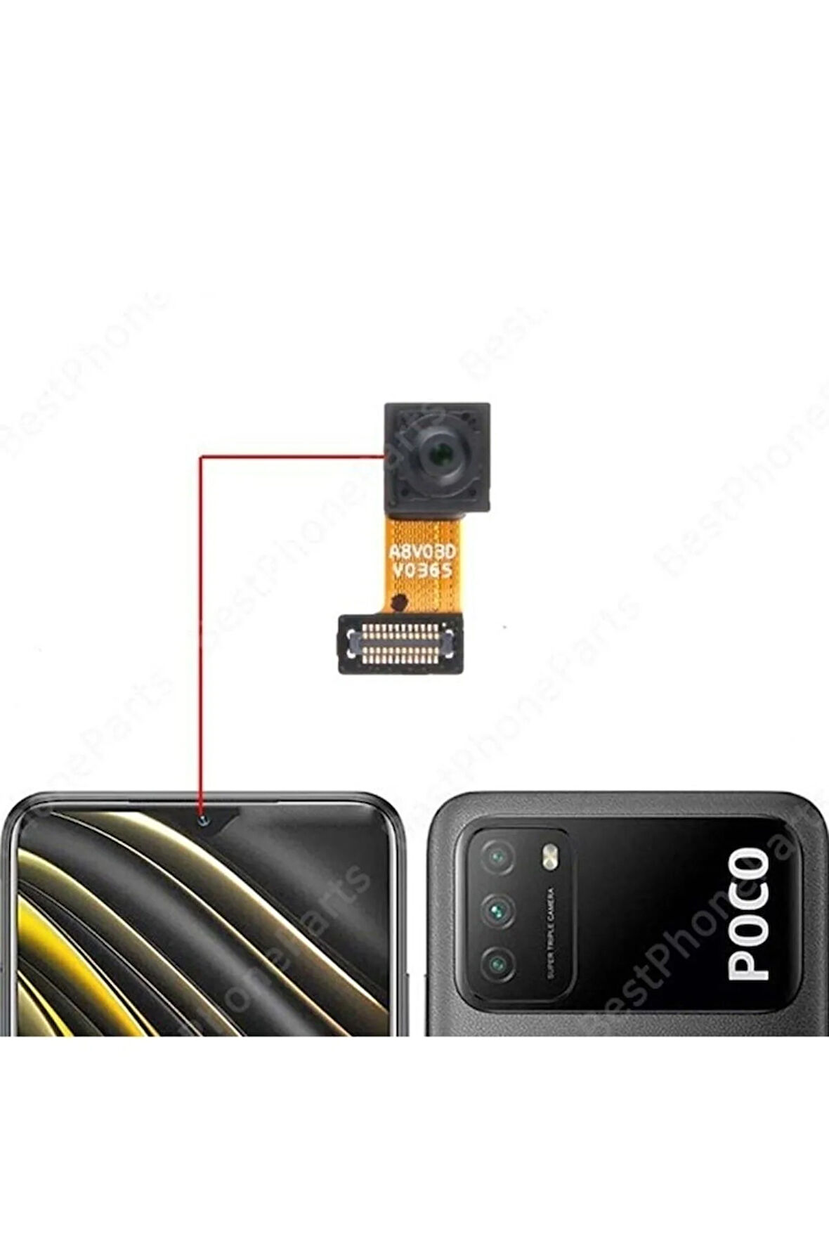 Xıaomi Poco M3 Uyumlu Ön Kamera Flex