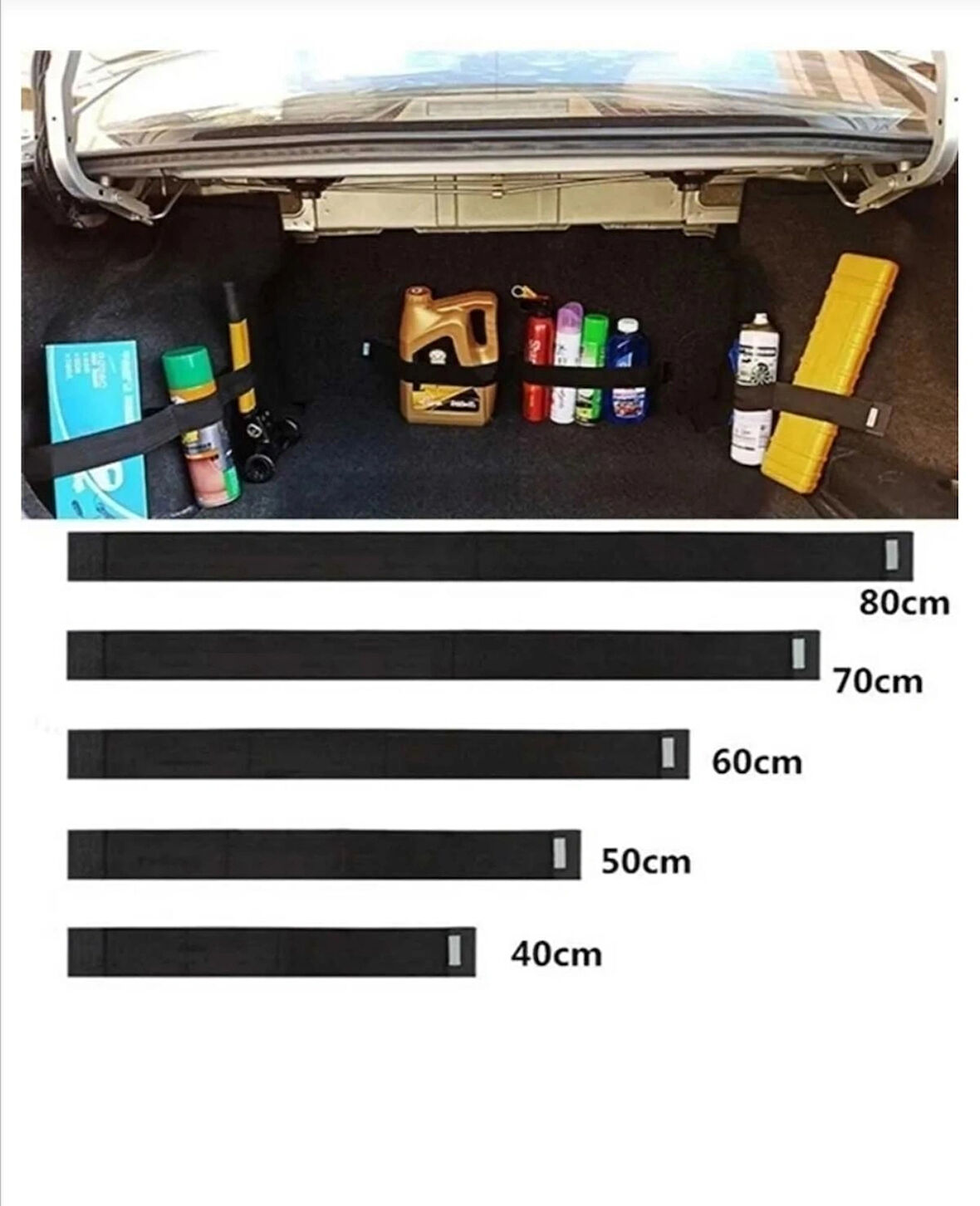 ARAÇ OTO BAGAJ İÇİ DÜZENLEYİCİ SABİTLEYİCİ Uyumlu  5 Lİ CIRT.Malzeme-Düzenleyici 5 li Bagaj Lastiği