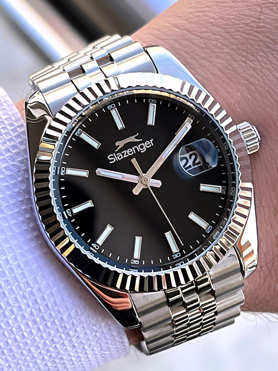 Slazenger Rlx Kasa 10 Atm Kasa&Kordon Çelik Kararmaz Renk Atmaz 2 Yıl Garantili Erkek Kol Saati SL.1