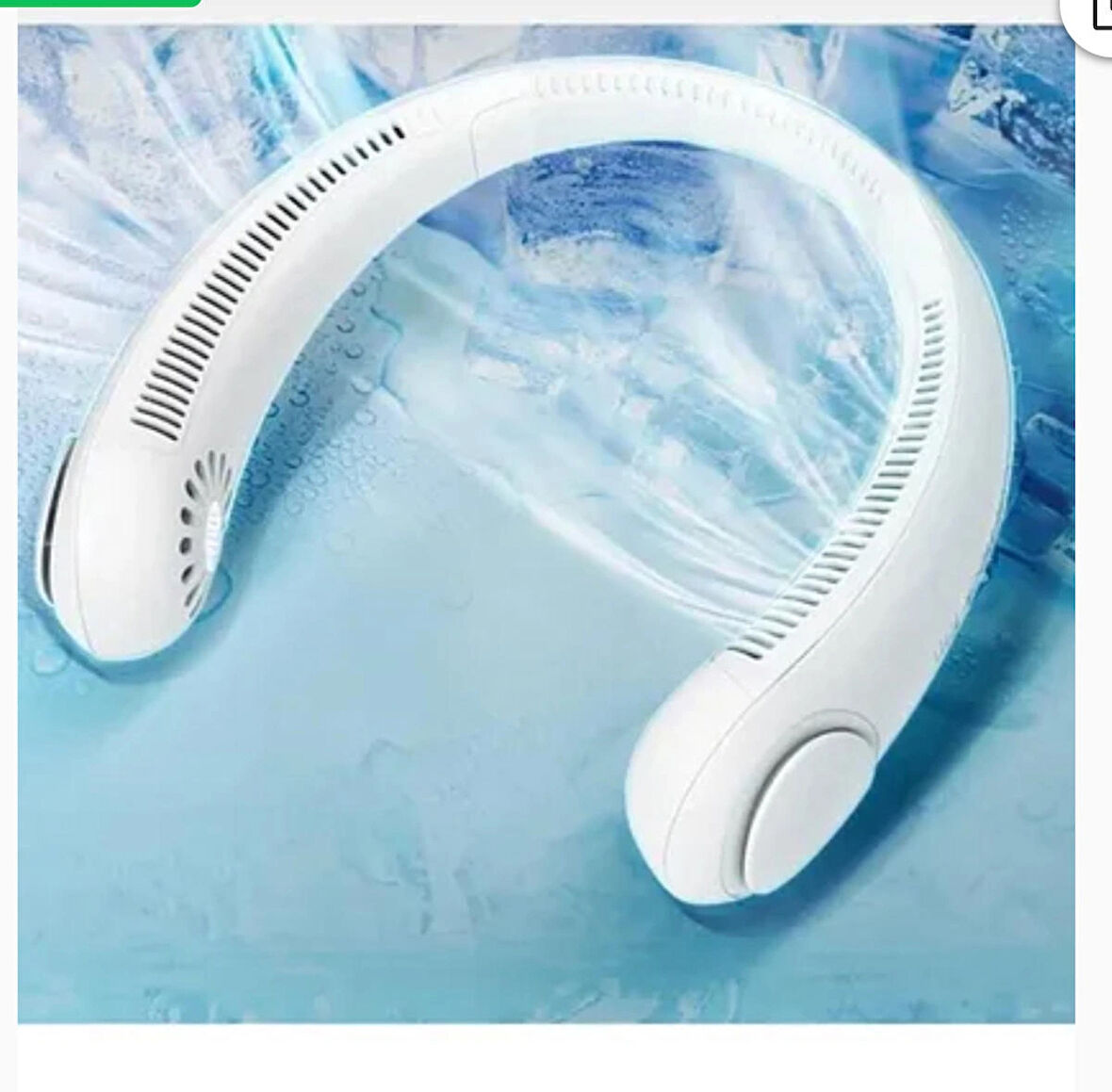 HM Yeni Nesil Şarjlı Boyun Fanı 3 Kademeli Soğutucu Mini Esnek Ayarlanabilir Askılı Fan