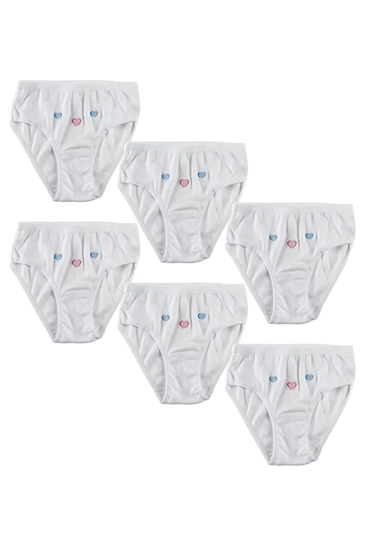 Kız Çocuk Beyaz Kuzey Underwear İnce Belli İşlemeli Bato (6'lı) 0821