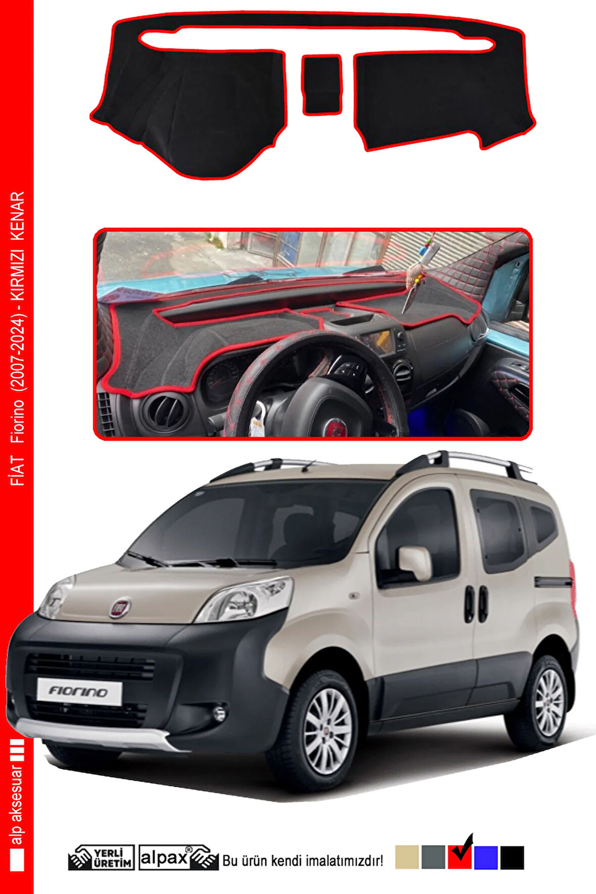 Fiat Fiorino Torpido Koruyucu 2007-2024 Arası Modele Özel - Kırmızı Kenar