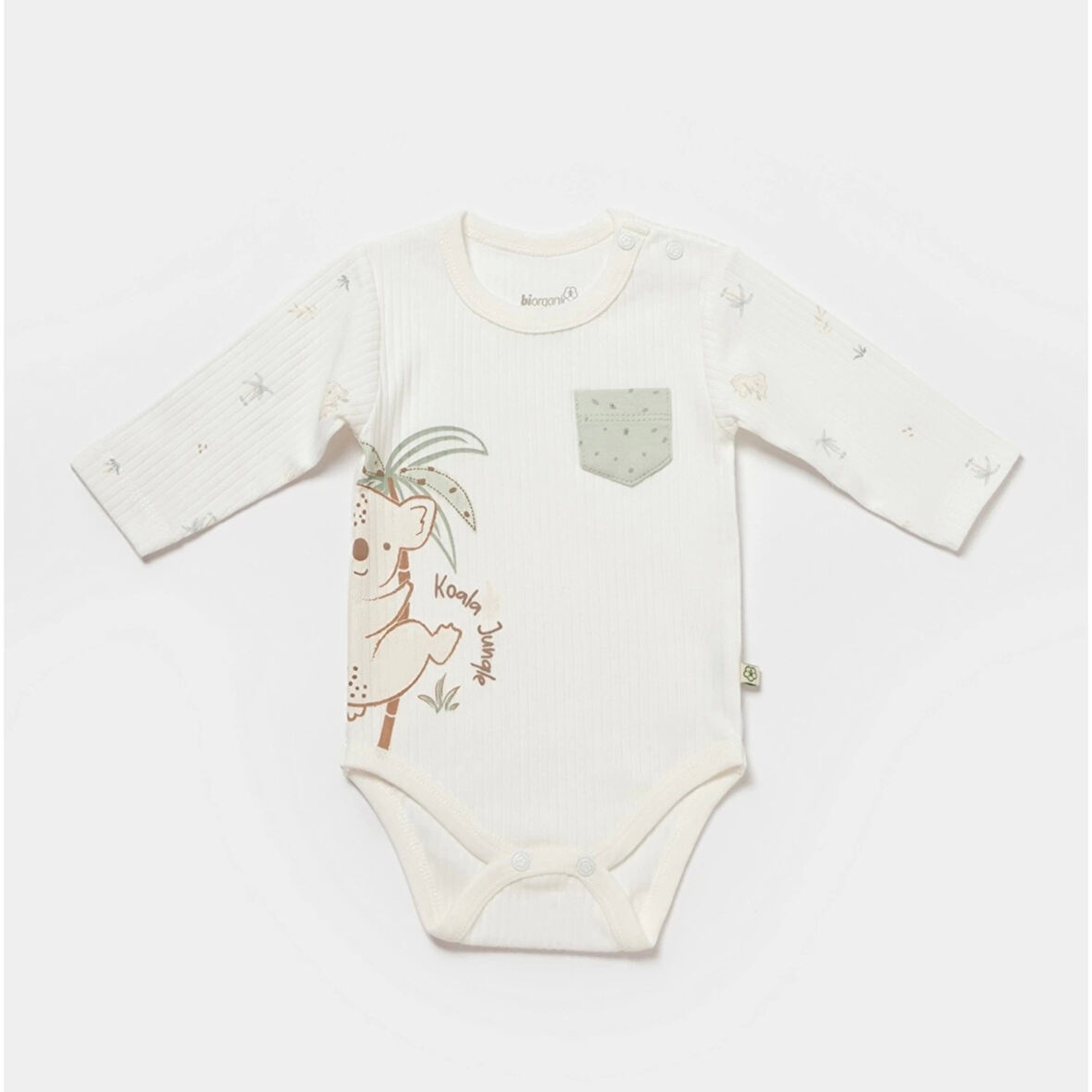 Bibaby Biorganic Koala Jungle Uzun Kol Bebek Body 56969 Mint