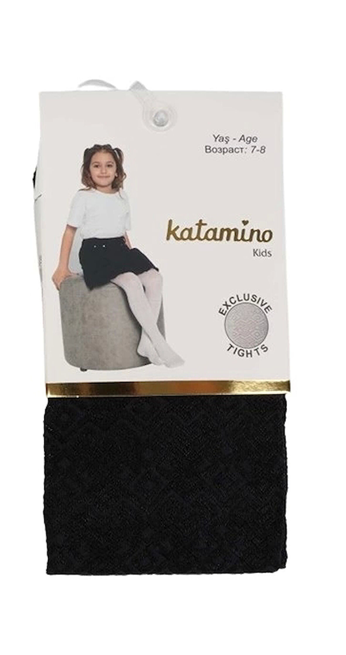 8680652824005 Katamino Sidney Desenli İnce Kız Külotlu k62291 Siyah(1 Adet)