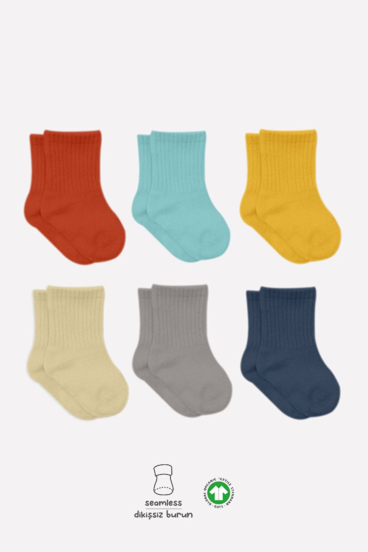 Bistyle Mix Penye Soket Çorap 6'lı Bs10101m Kiremit