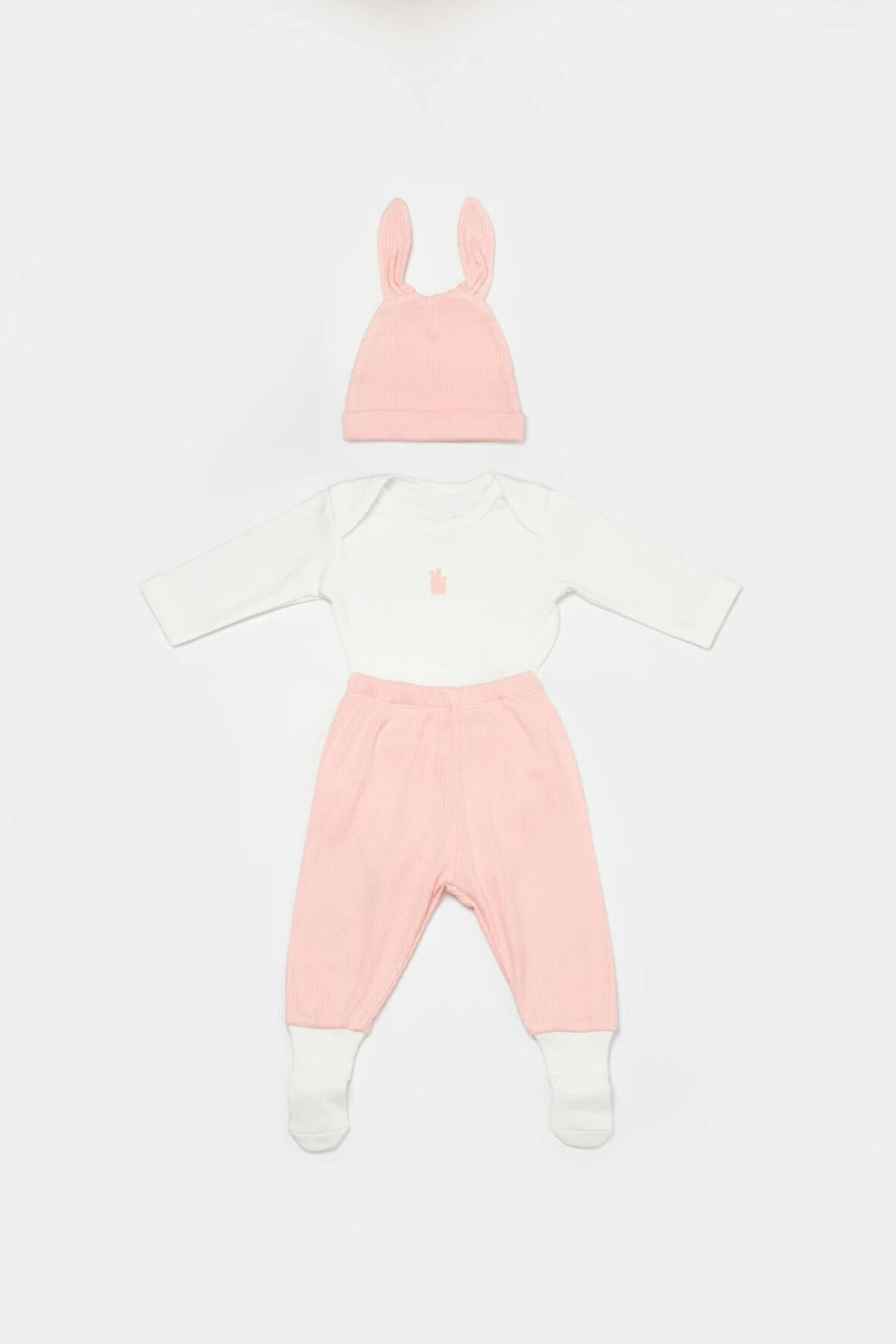 Bibaby Biorganic Bunny 3'Lü Bebek Takım 73326 Pembe