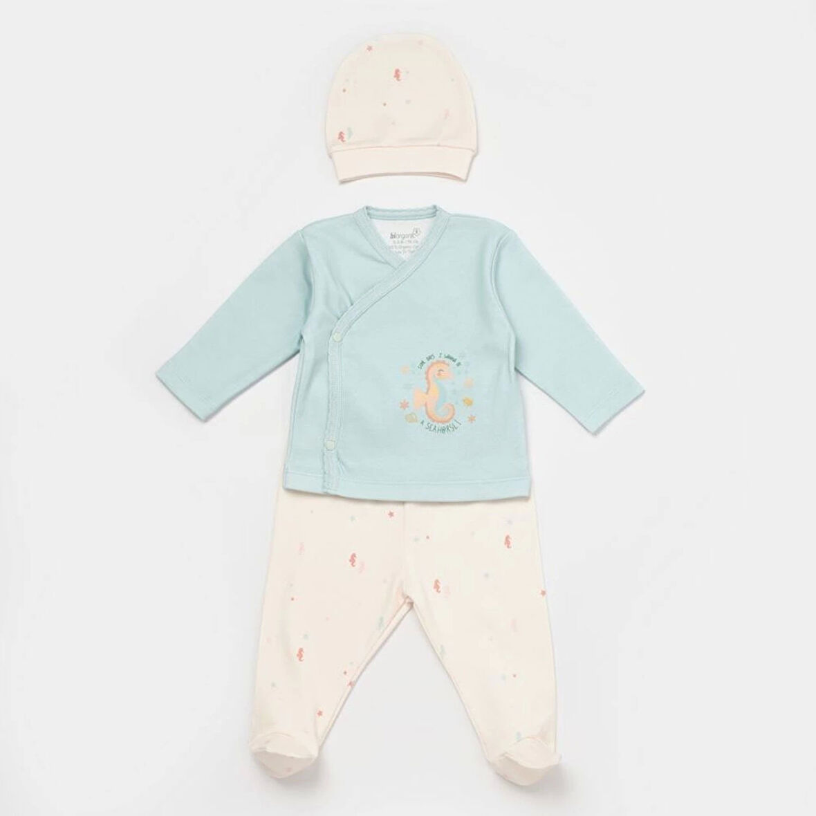 Bibaby Biorganic Save The Seahorse 3'Lü Set 73330 Bej-Mint