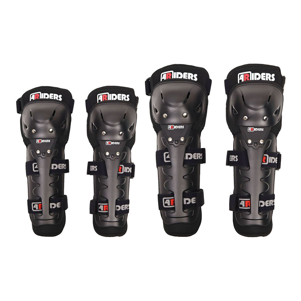 4Riders Lüx Diz ve Dirsek Koruma Seti (4lü takım) Siyah