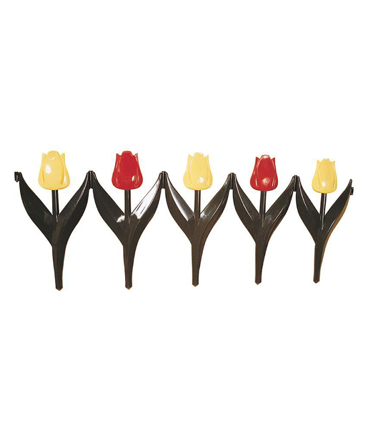 Omnipazar SY-5996 Lale Plastik Bahçe Çiti 30x75 cm 4'lü Set Sarı-Kırmızı 