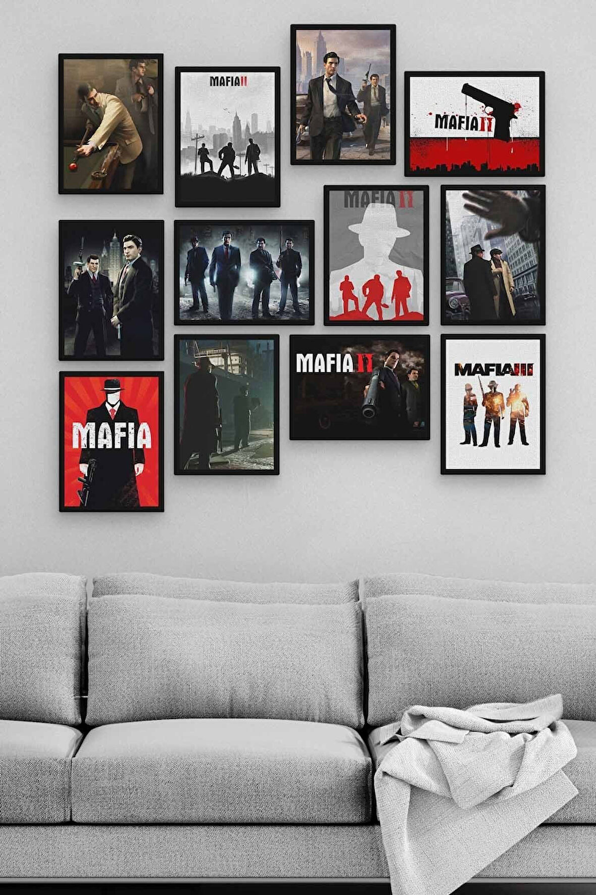 Mafia 12 Parça Ahşap Mdf Tablo Zlltb366