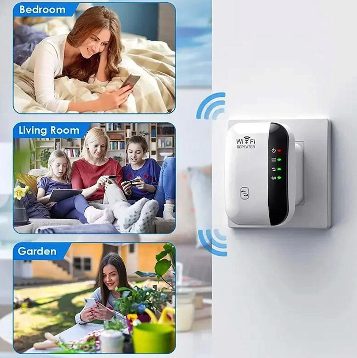 WiFi Sinyal Güçlendirici 300 Mbps Kablosuz Genişletici -2.4G Wi-Fi Ethernet Portlu-MİNİ REPEATER