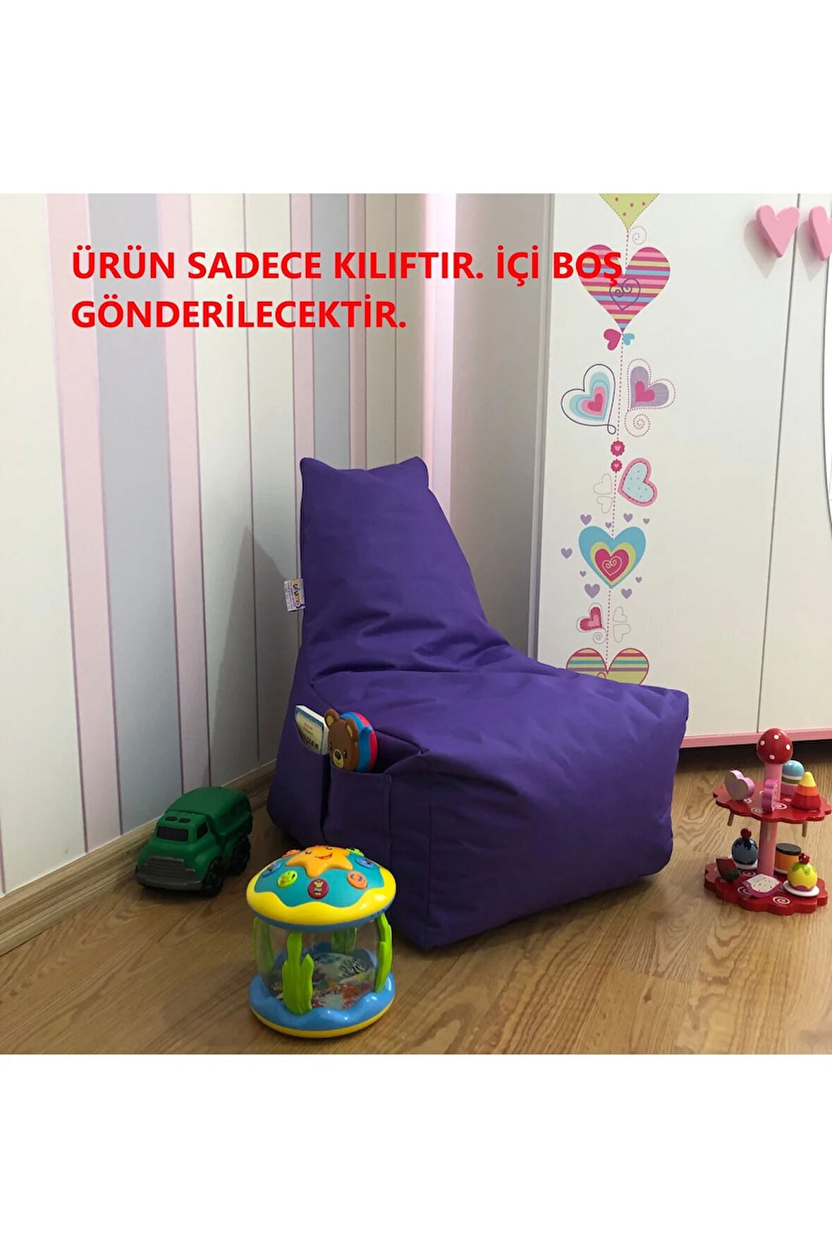 AÇELYA ÇOCUK(1-8 YAŞ) ARMUT KOLTUK KILIFI ( ÜRÜN SADECE KILIFTIR. İÇİ BOŞ GÖNDERİLECEKTİR. )