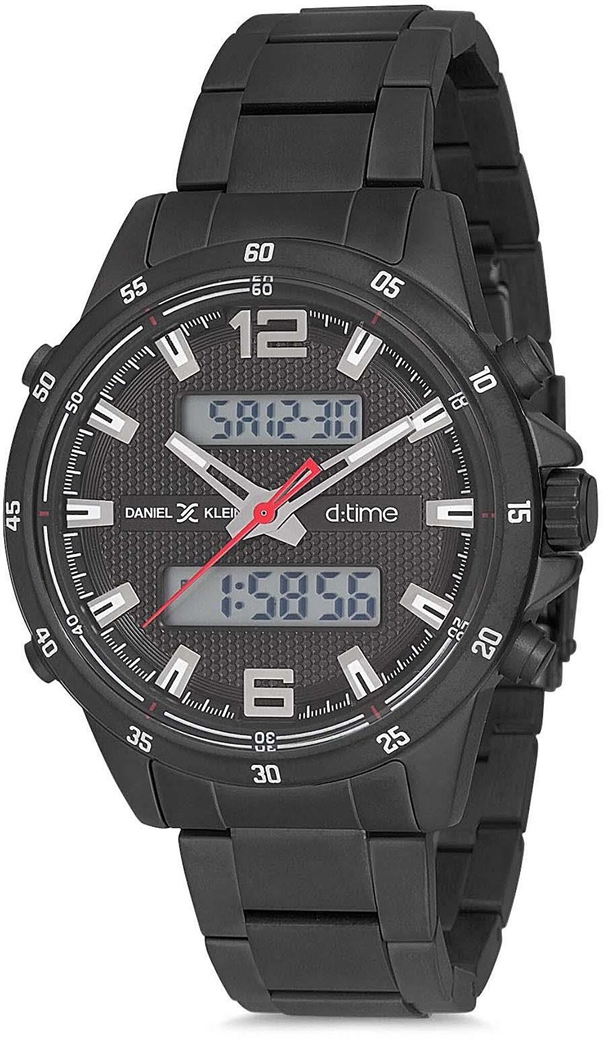 YENİ MODEL DİJİTAL ANALOG EKRAN ALARMLI ÇELİK KASA KORDON ERKEK KOL SAATİ