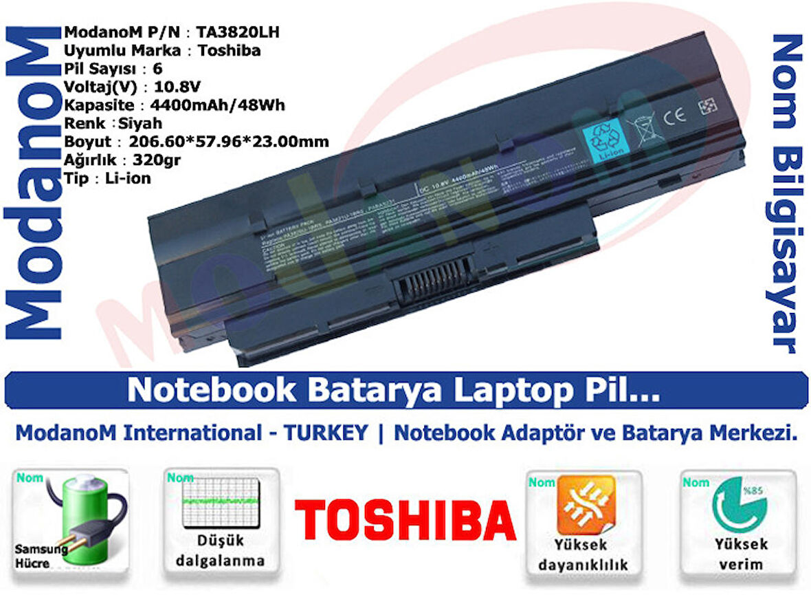 Toshiba Mini NB520-10R Batarya Laptop Pil