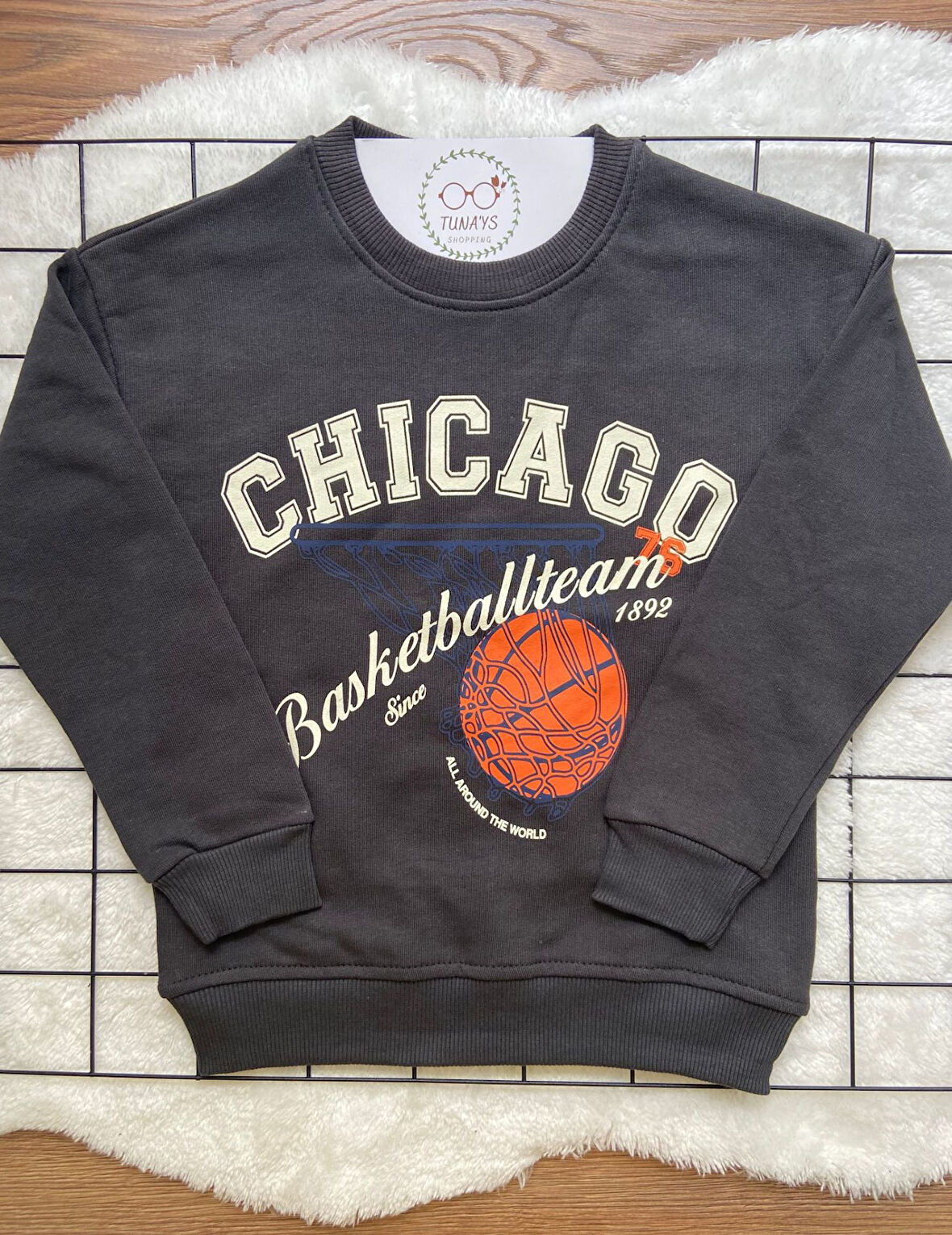 CHICAGO Baskılı Çocuk Oversize Sweatshirt (vIpnzArJbTxxZ)
