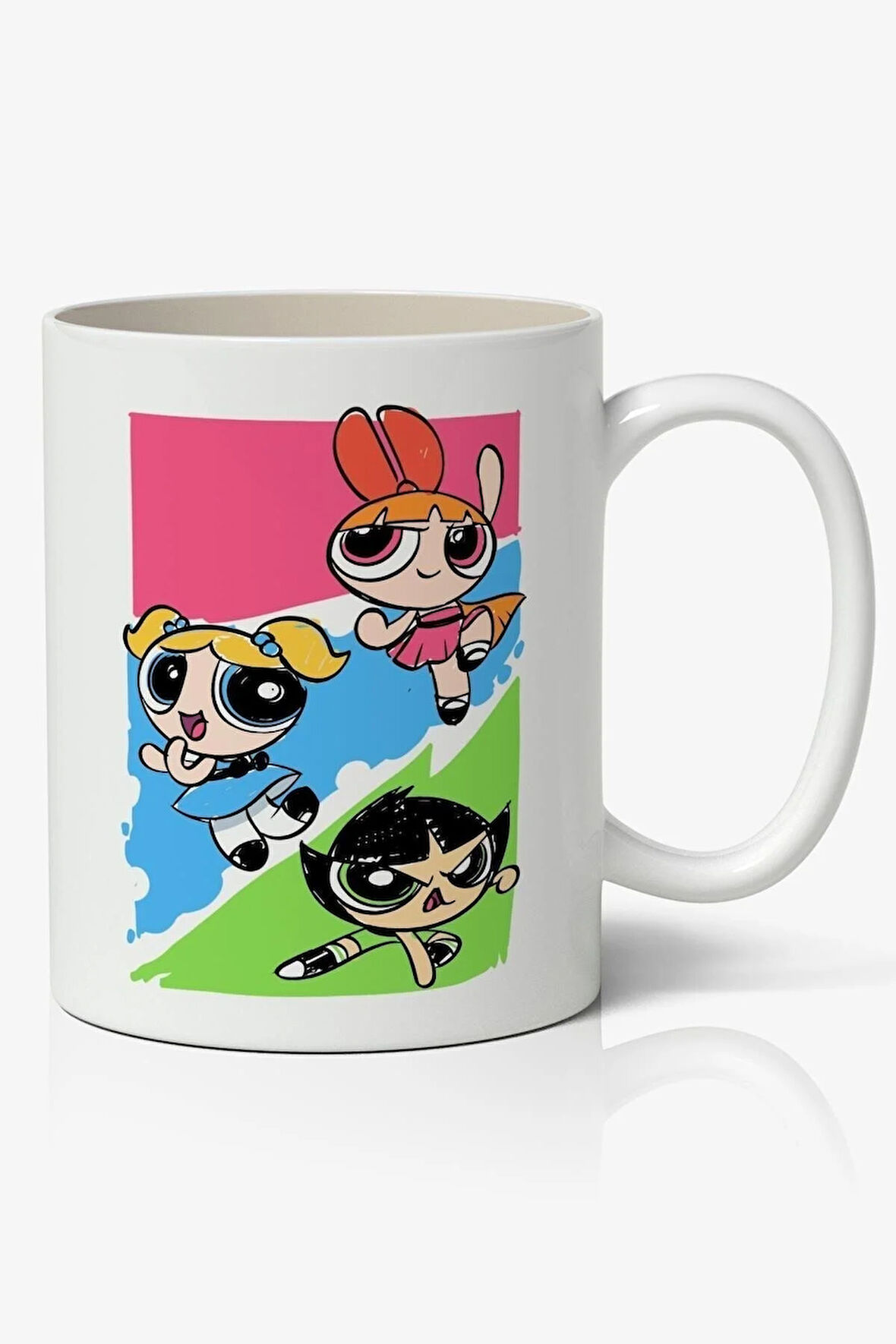 Powerpuff Girls Özel Tasarımlı Baskılı Beyaz Porselen Kupa Bardak