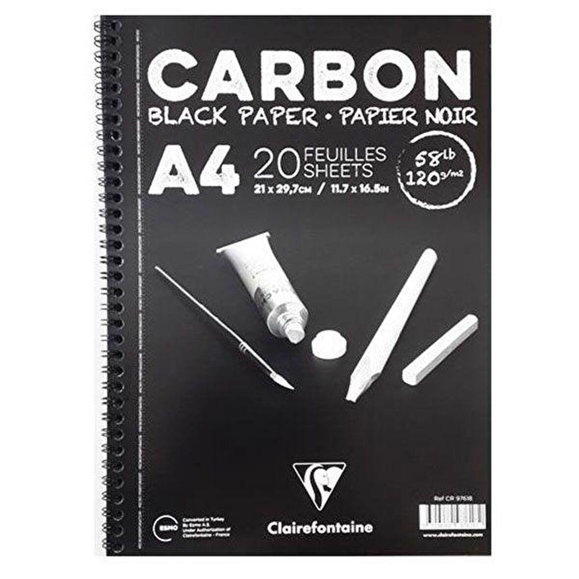 Carbon Black Paper Yandan Spiralli 120g 20 Yp A4