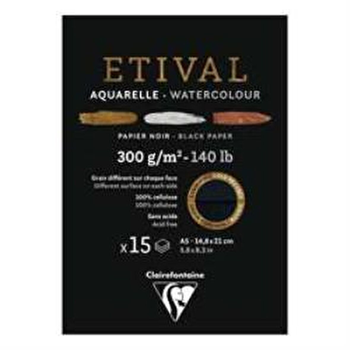 Etival Siyah Sulu Boya Blok 300g 15 Yaprak A5