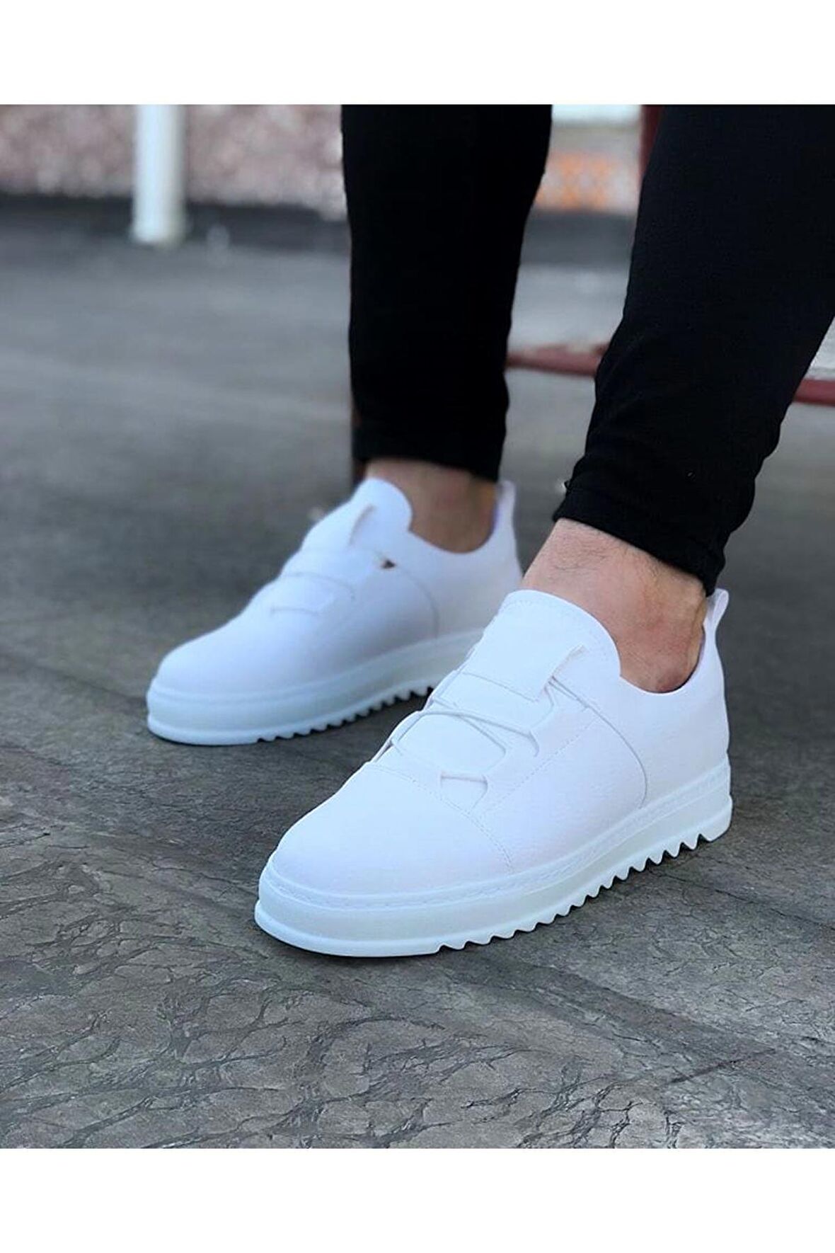 Erkek Casual Ayakkabı Vegan Beyaz Topuk Boyu 3 Cm