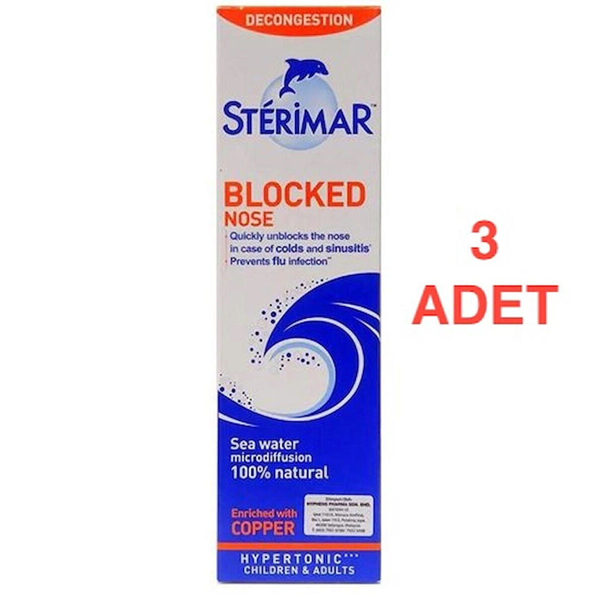 Sterimar Blocked Nose Hipertonik 50 ml 3 Adet