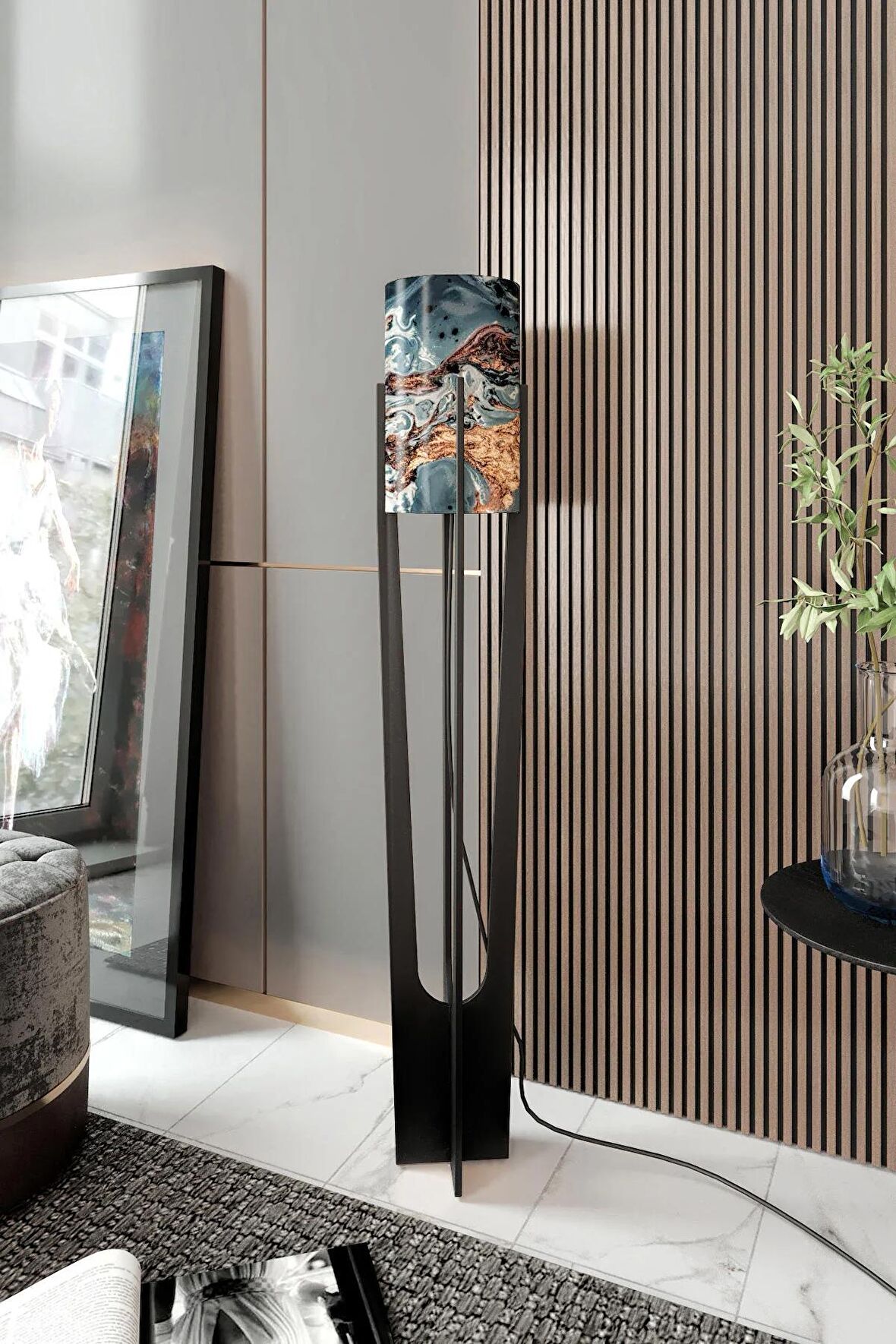 MESSER-SİYAH-MİNİMALİST LAMBADER-ATLANTİS