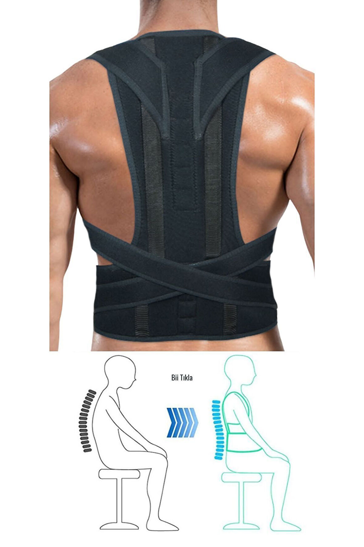 Balenli Manyetik Dik Duruş Korsesi Unisex 001