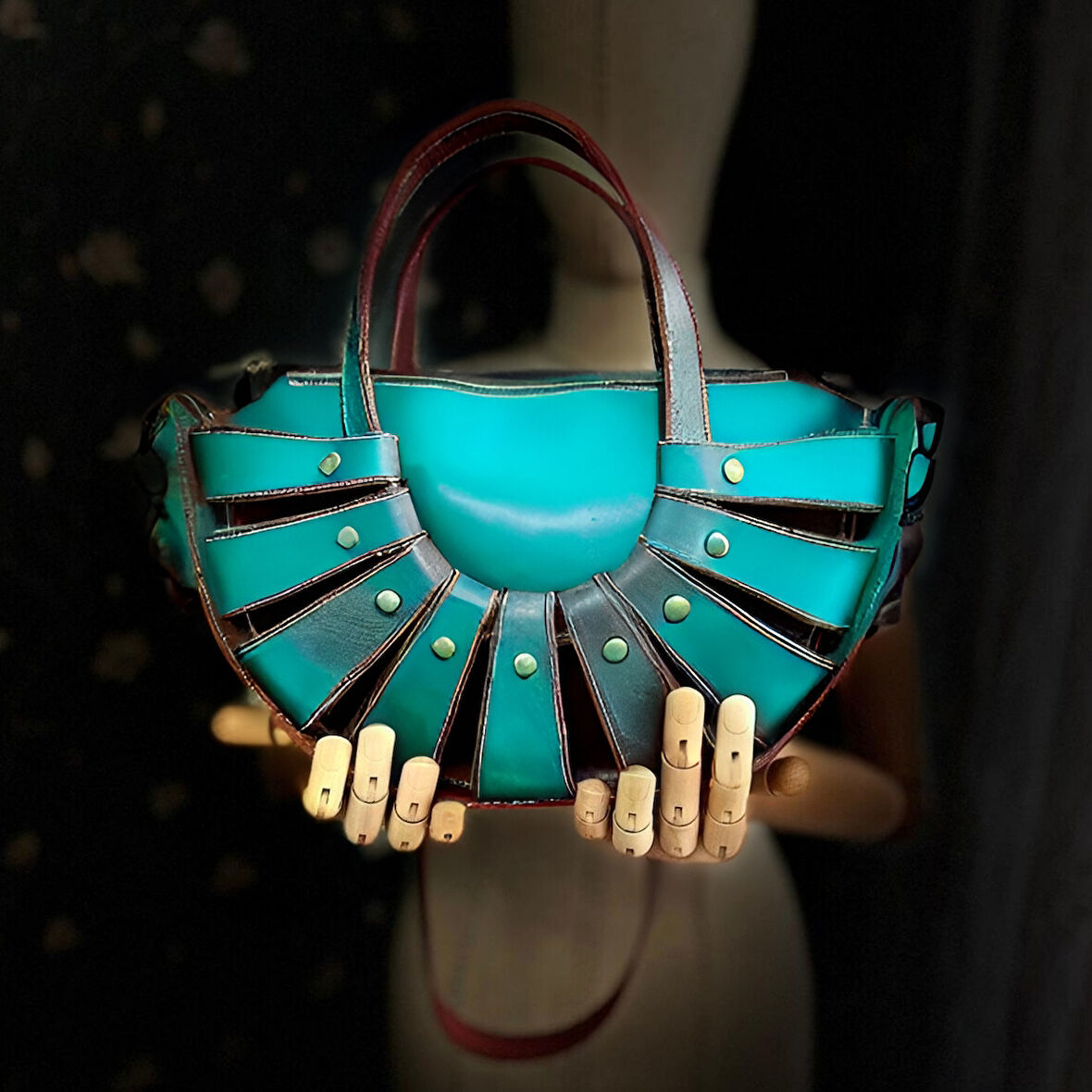 CARIDEA El Yapımı Hakiki Deri Bayan Çanta, Clutch, El Omuz Çantası v17