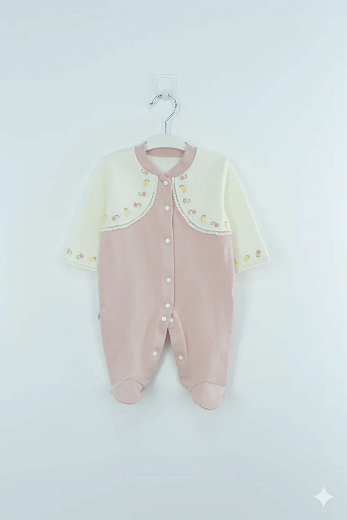 Oppland Kız Bebek Tulum 3-6 Aylık Organik %100 Pamuk Kumaş Uzun Kol Çıtçıtlı OPEBT25BYZMOD51