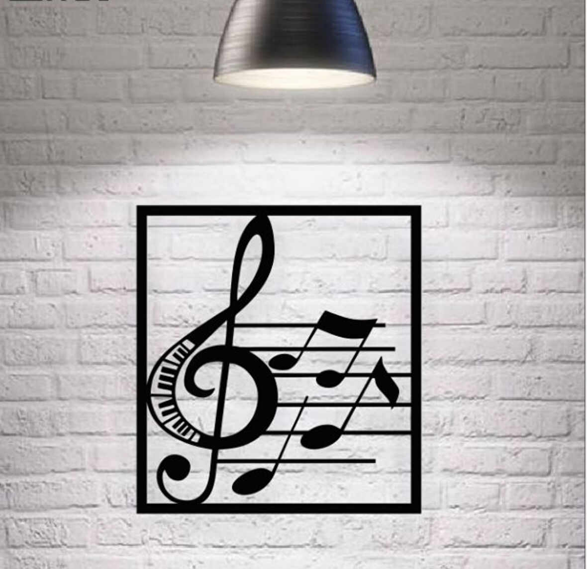 Siyah Ahşap Sol Anahtarı Nota 50cm X 55cm Tablo Duvar Dekoru 3mm Mdf Lazer Kesim