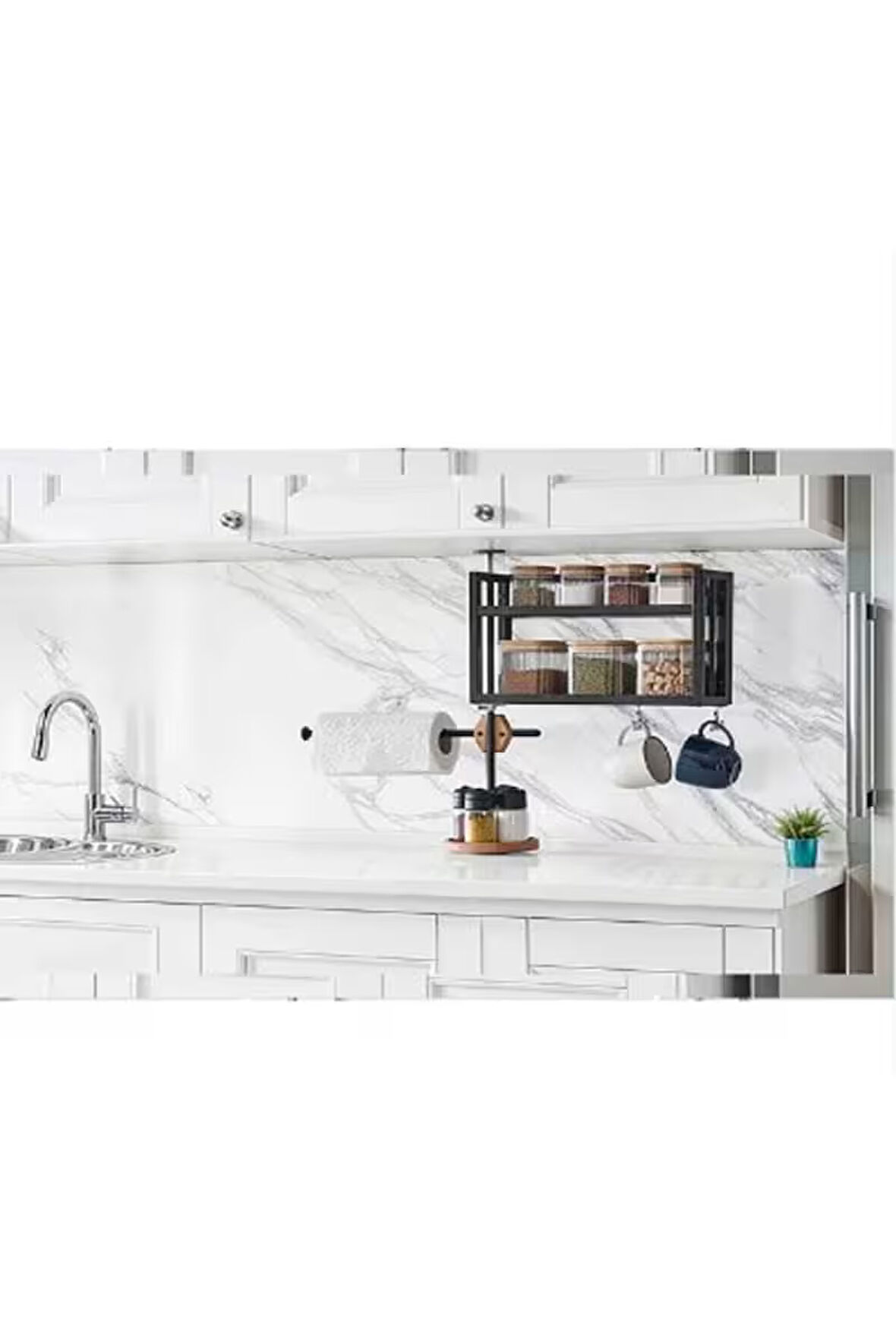 Aynalı Mutfak Aksesuarı Düzenleyici Organizer Baharatlık