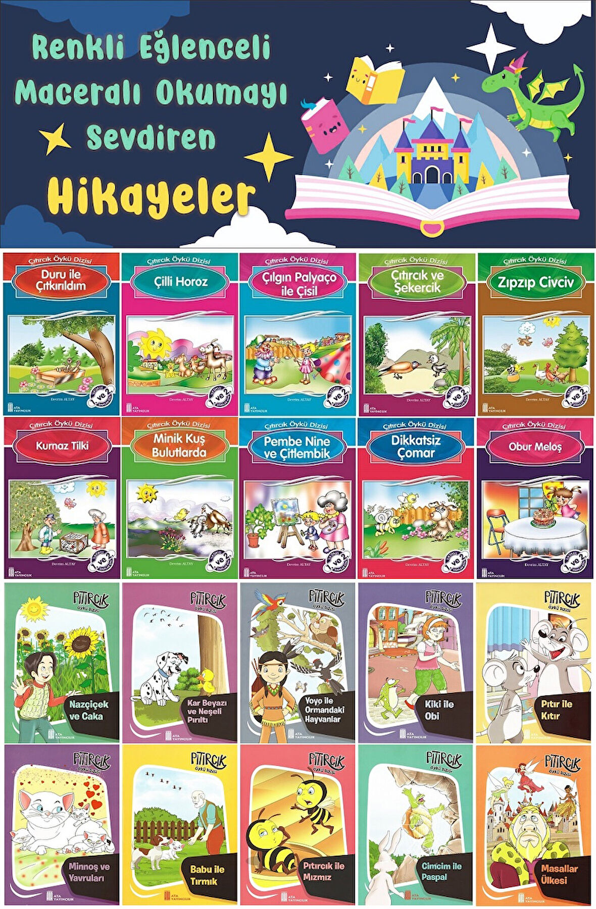 2.Sınıf Renkli Eğlenceli Maceralı Okumayı Sevdiren Hikayeler (20 Kitap)