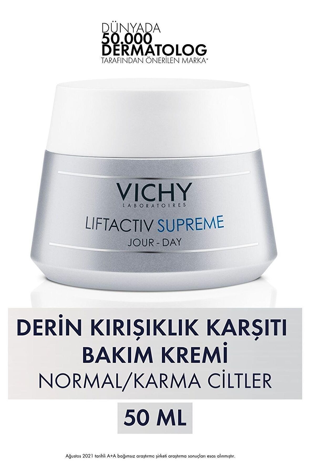 Vichy Liftactiv Supreme Karma Ciltler İçin Su Bazlı Yağsız Nemlendirici Yüz Bakım Kremi 