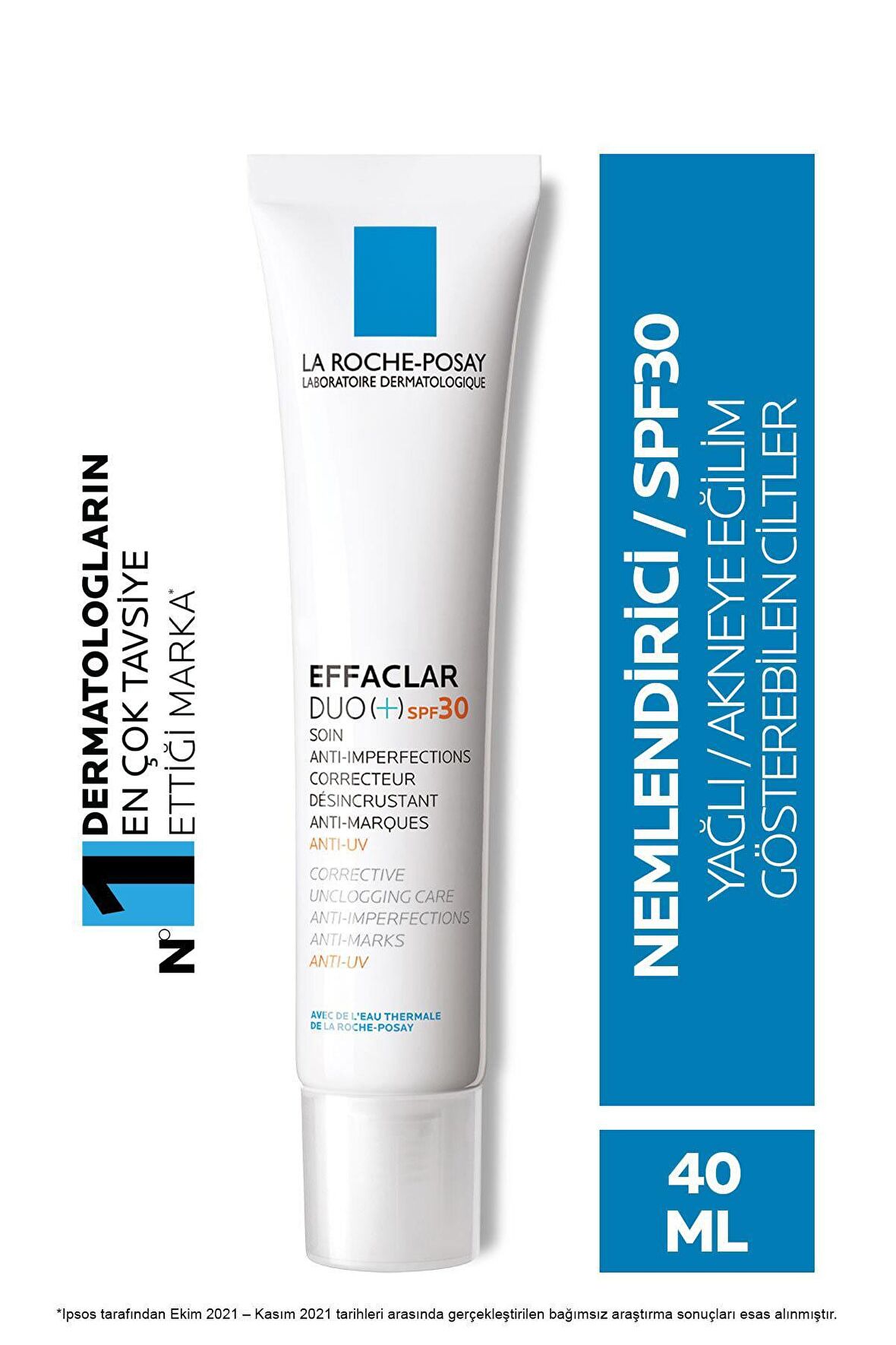 La Roche Posay Effaclar Duo+ Akneye Eğilimli ve Yağlı Ciltler İçin Arındırıcı SPF 30 Akne Kremi  40 ml 