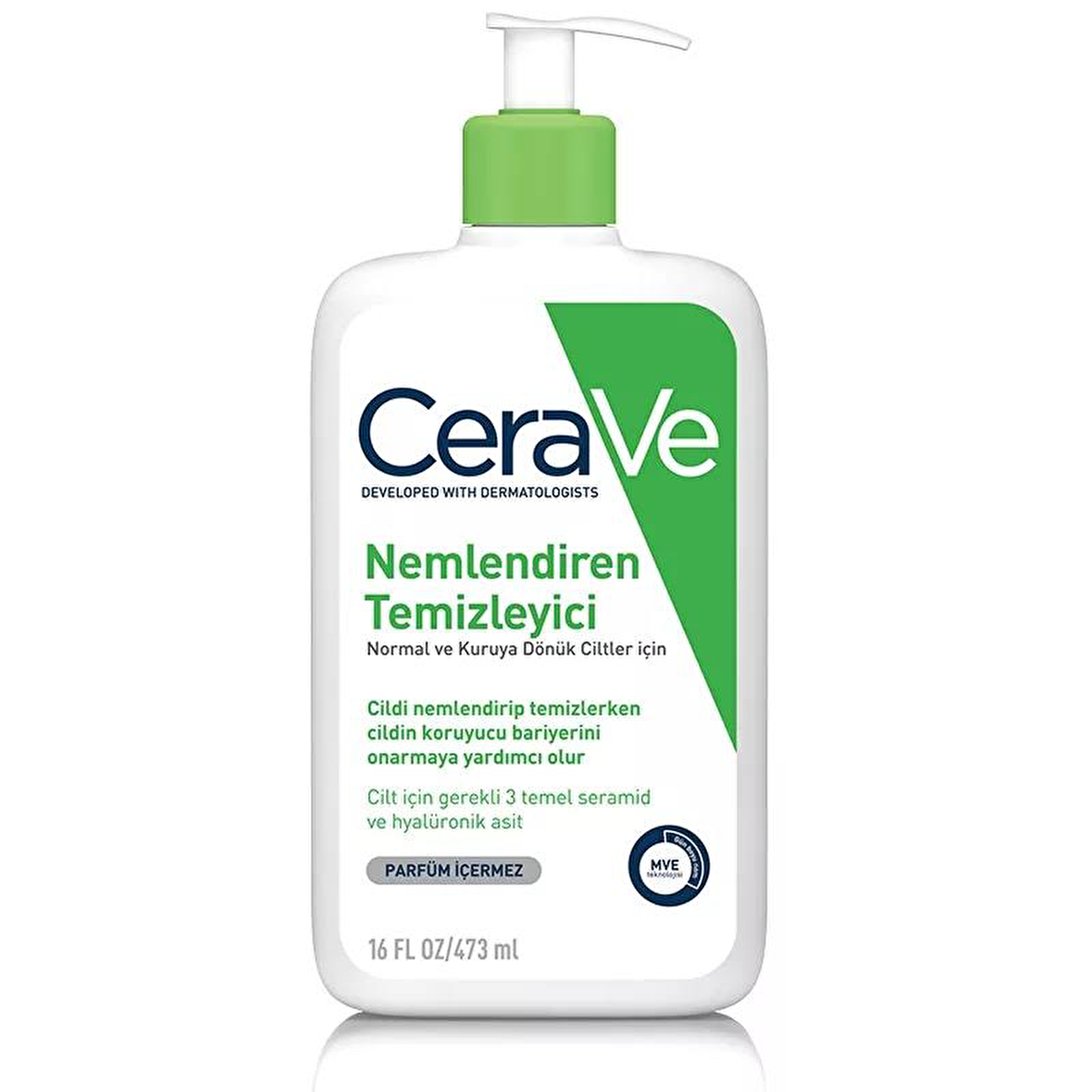 CeraVe Kuru ve Normal Cilt için Nemlendirici Hyaluronik Asit Yüz Temizleme Kremi 473 ml 